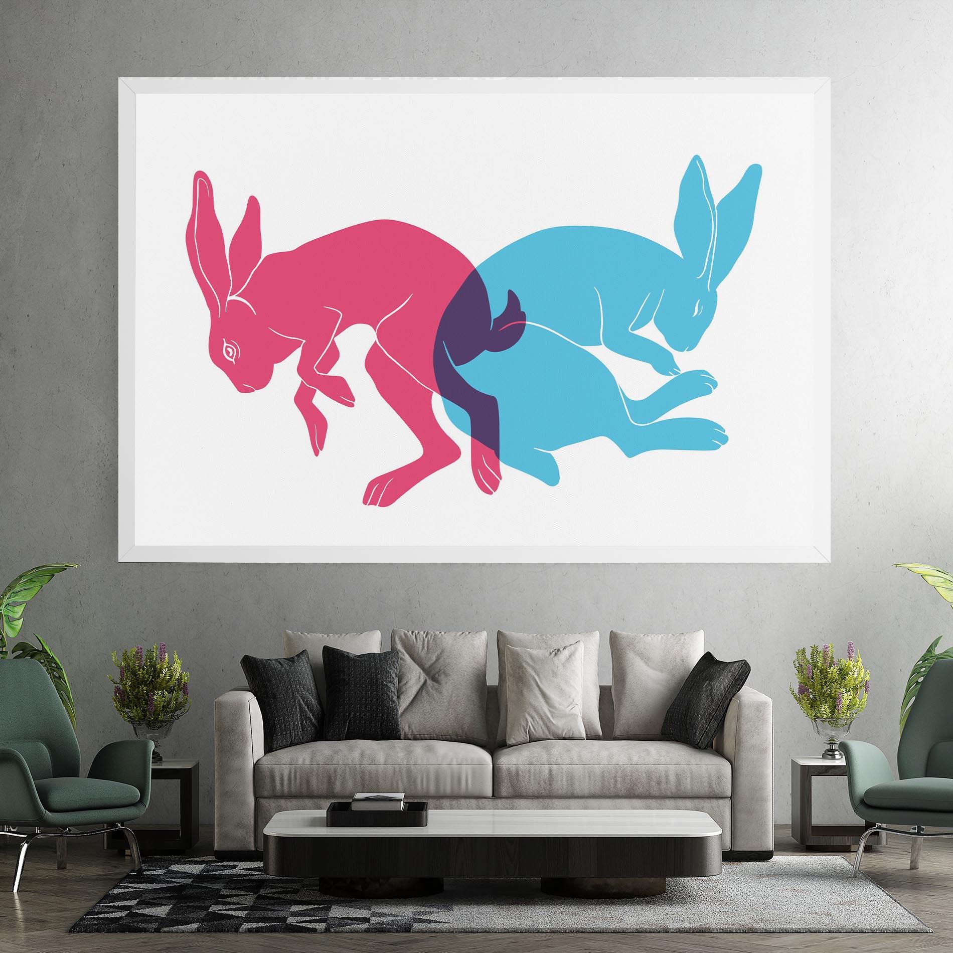 Vászonkép Rabbits Riso mockup 7