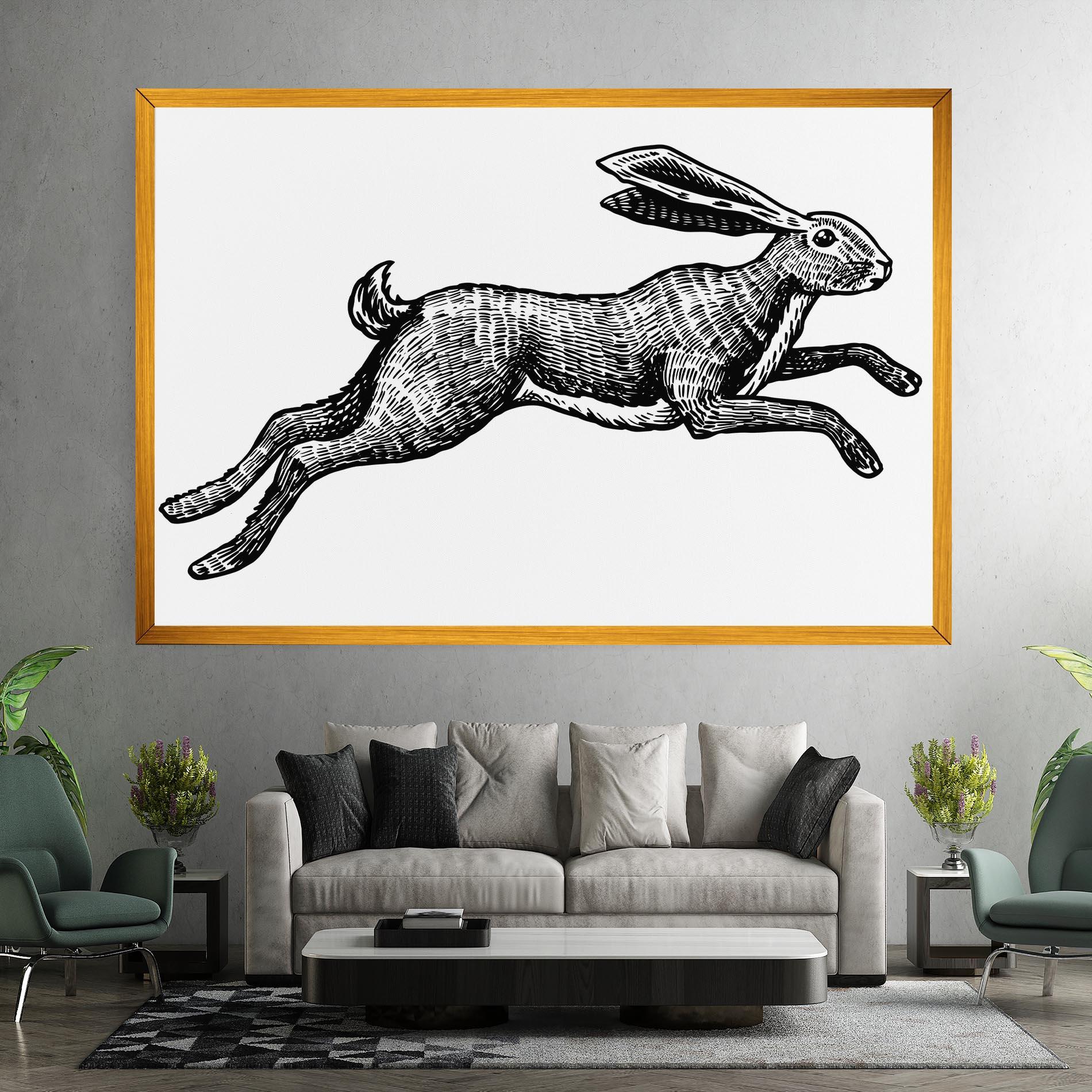 Vászonkép Black Line Bunny mockup 7