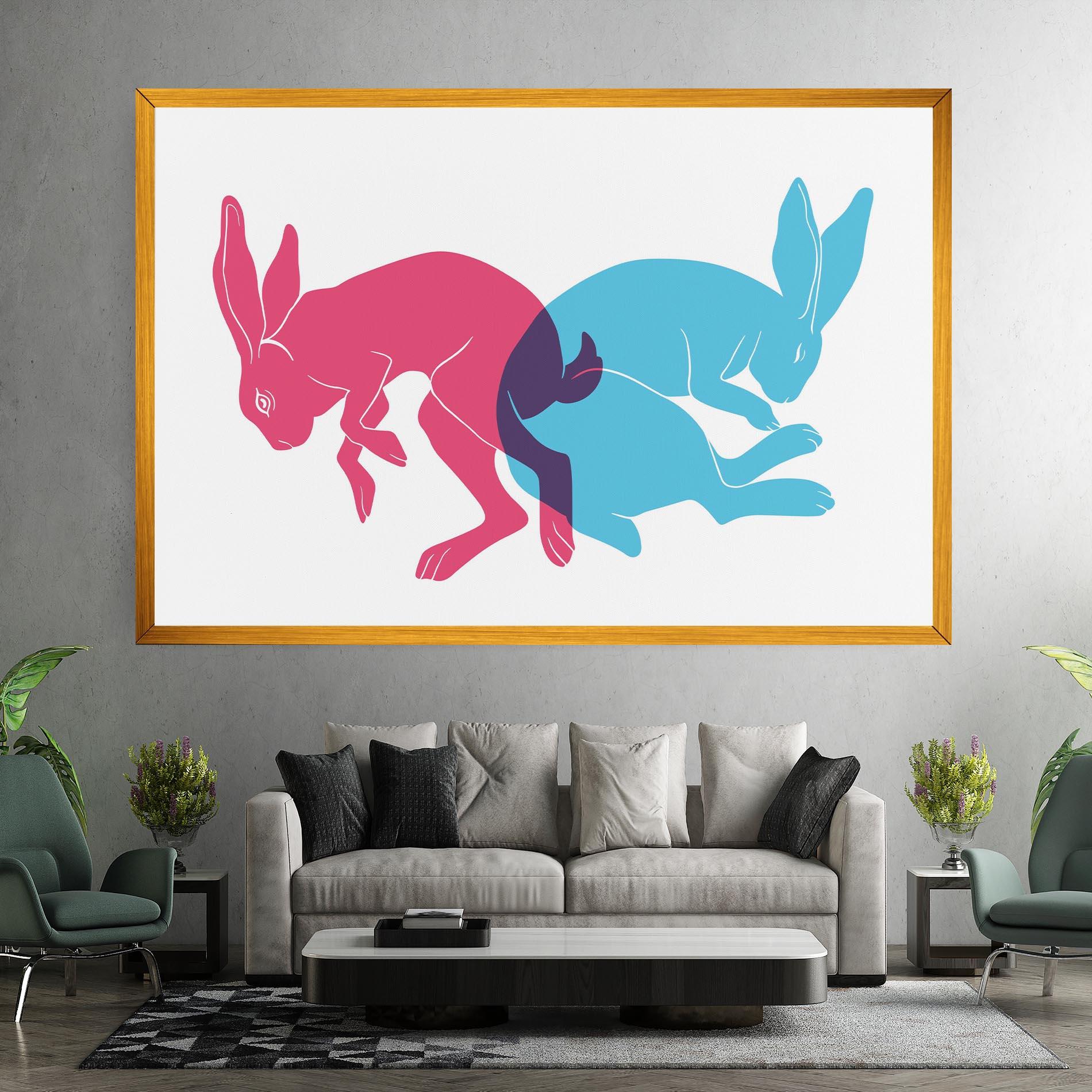 Vászonkép Rabbits Riso mockup 7