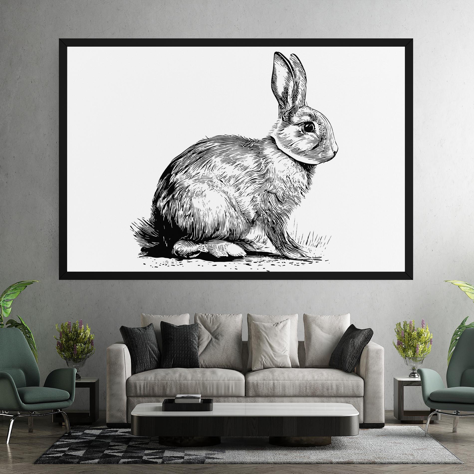 Vászonkép Bunny Black Lines mockup 7