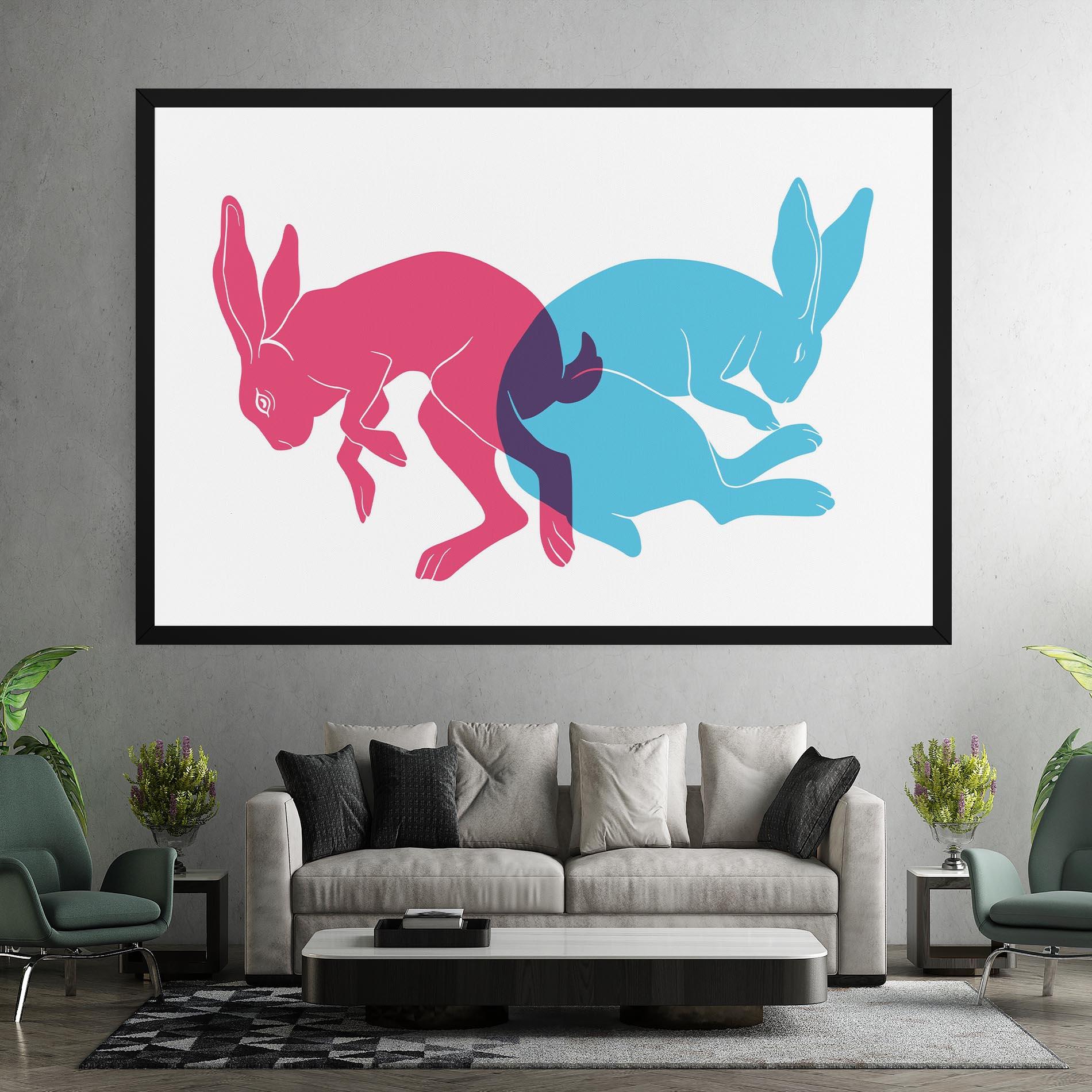 Vászonkép Rabbits Riso mockup 7
