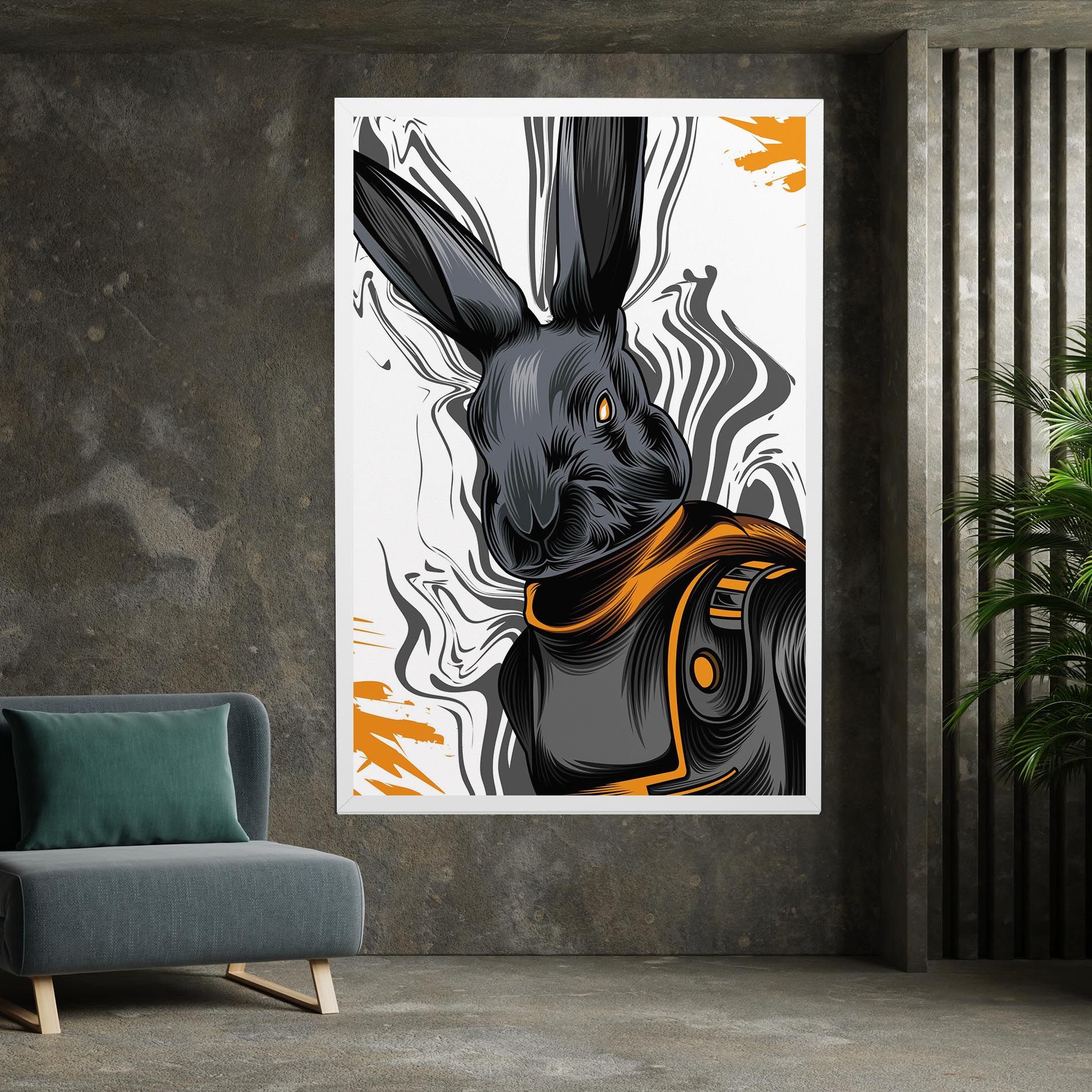 Cyborg Yellow Bunny mockup 7