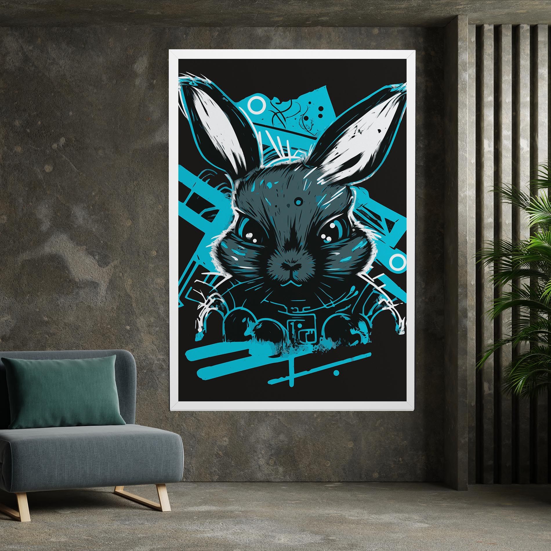 Grey Blue Bunny mockup 7