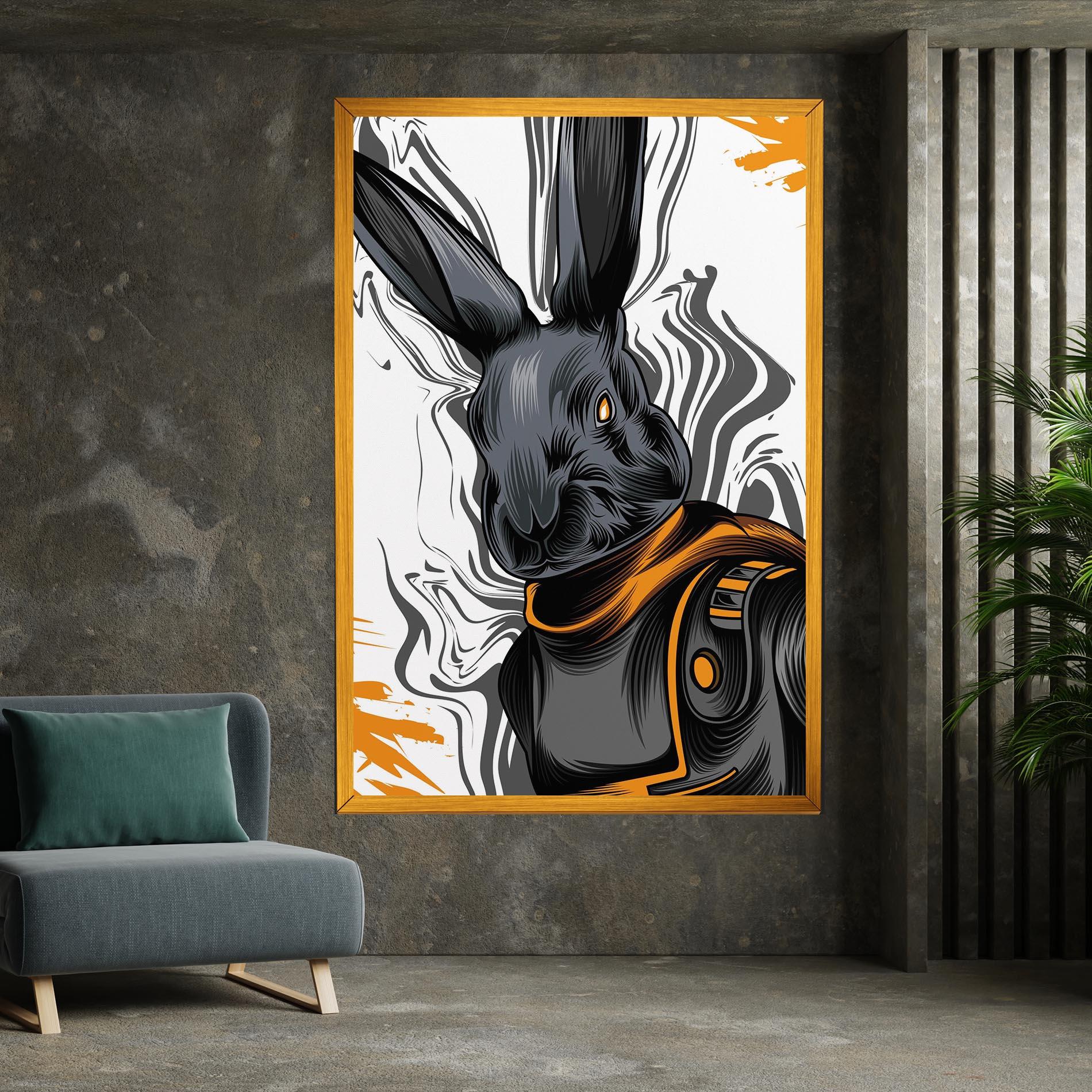 Vászonkép Cyborg Yellow Bunny mockup 7