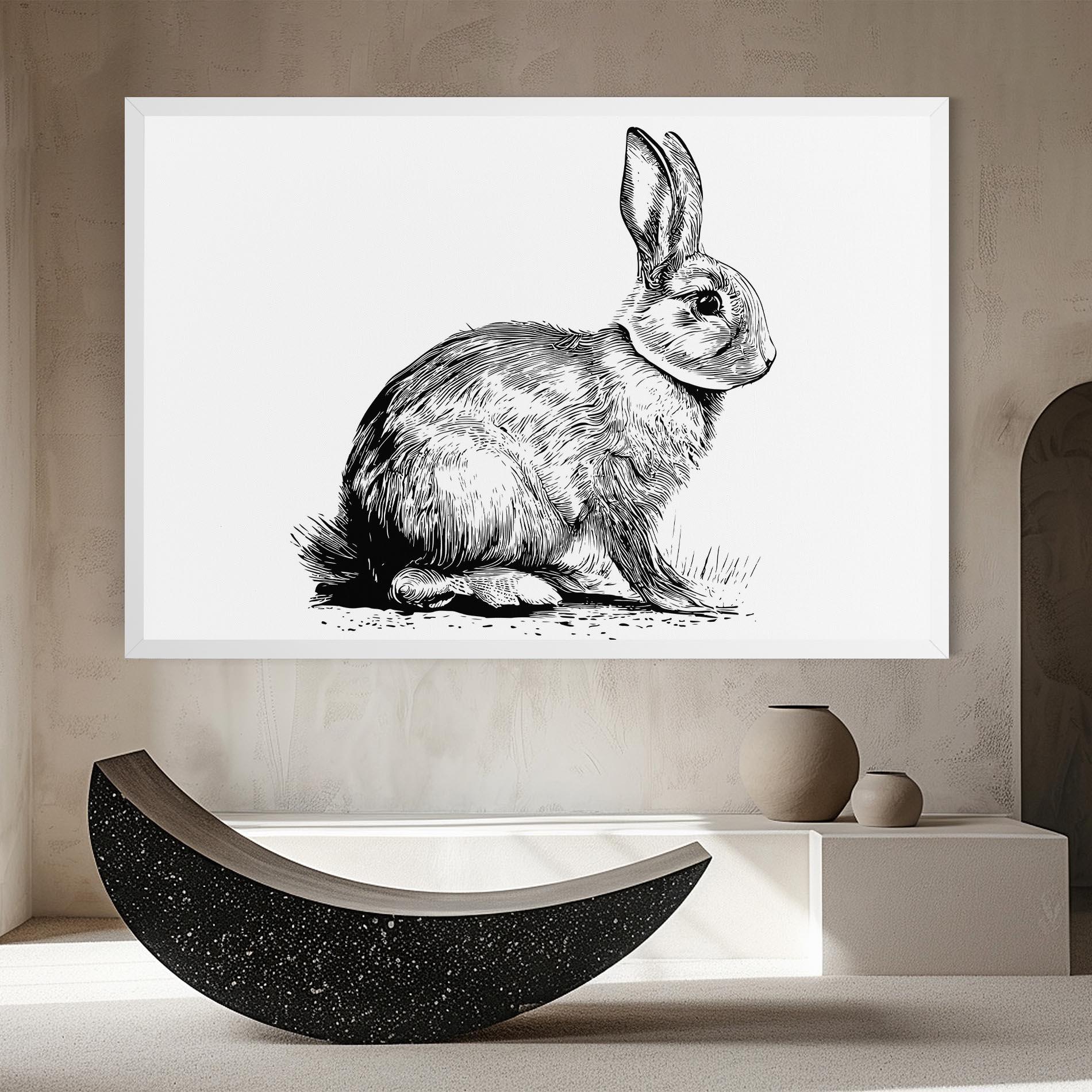 Vászonkép Bunny Black Lines mockup 8