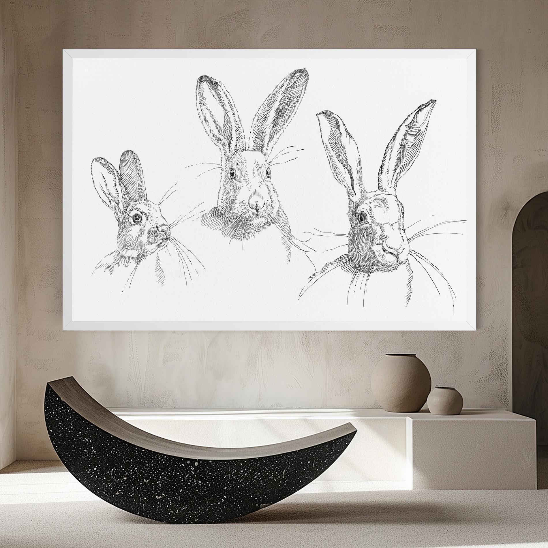 Vászonkép Hand Drawn Bunny mockup 8