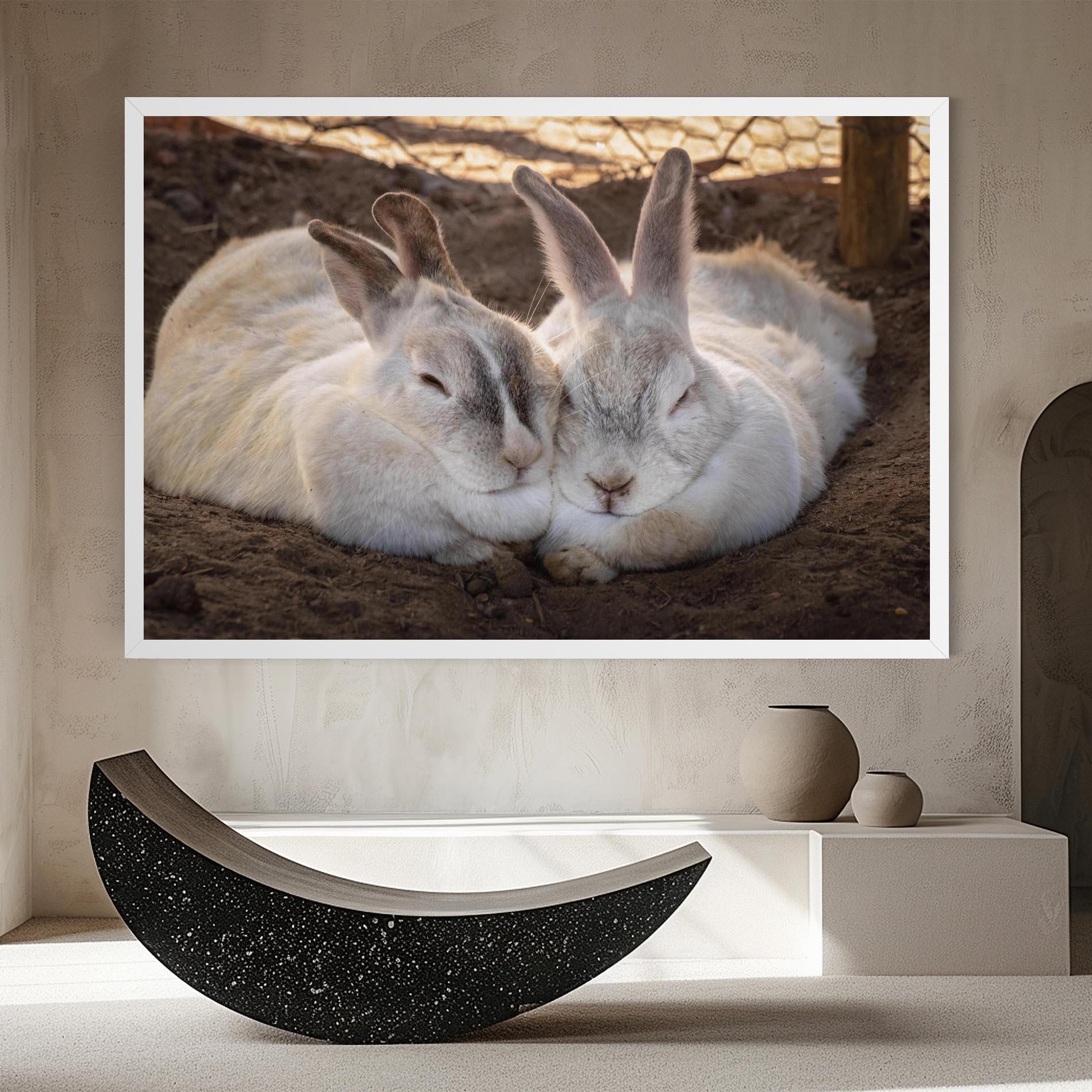 Vászonkép Light Grey Bunny Sleeping mockup 8
