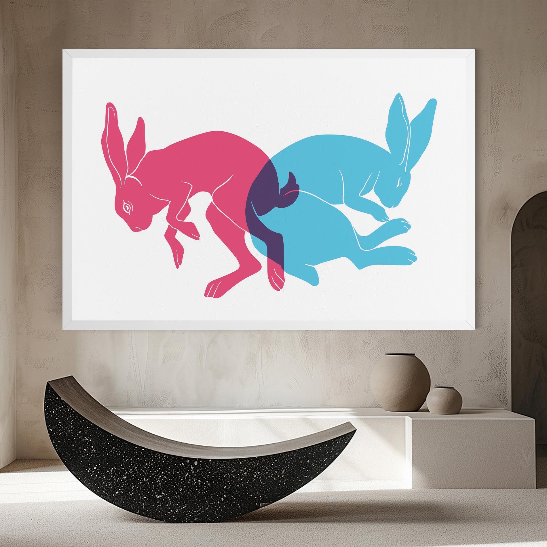 Vászonkép Rabbits Riso mockup 8