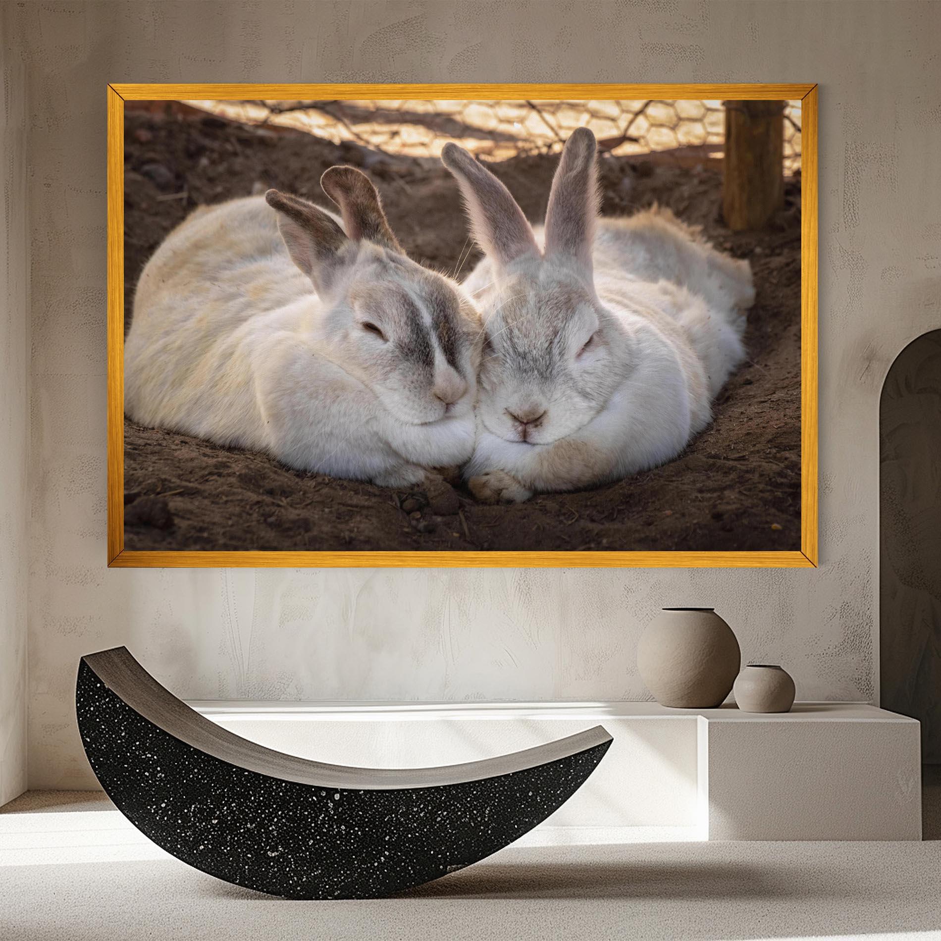 Vászonkép Light Grey Bunny Sleeping mockup 8