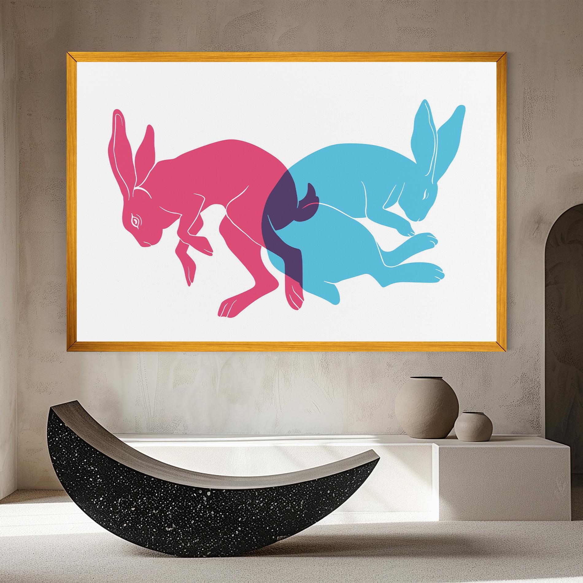 Vászonkép Rabbits Riso mockup 8