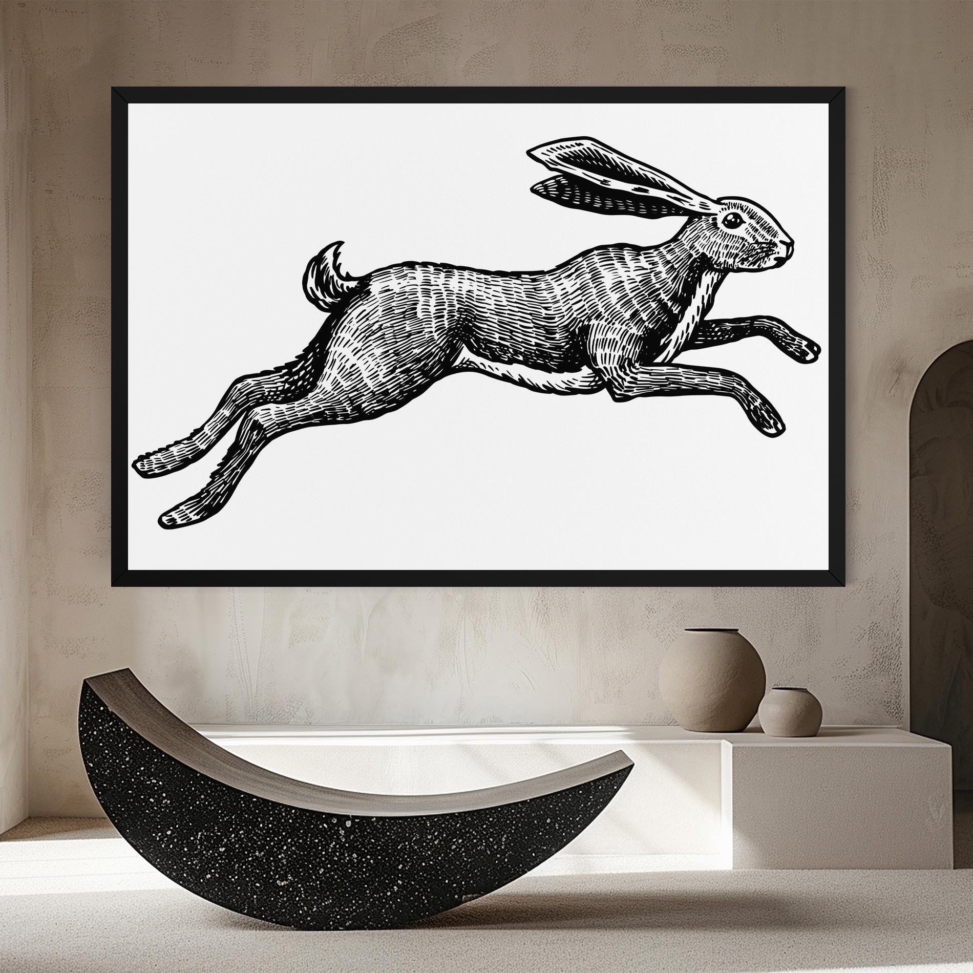 Vászonkép Black Line Bunny mockup 8