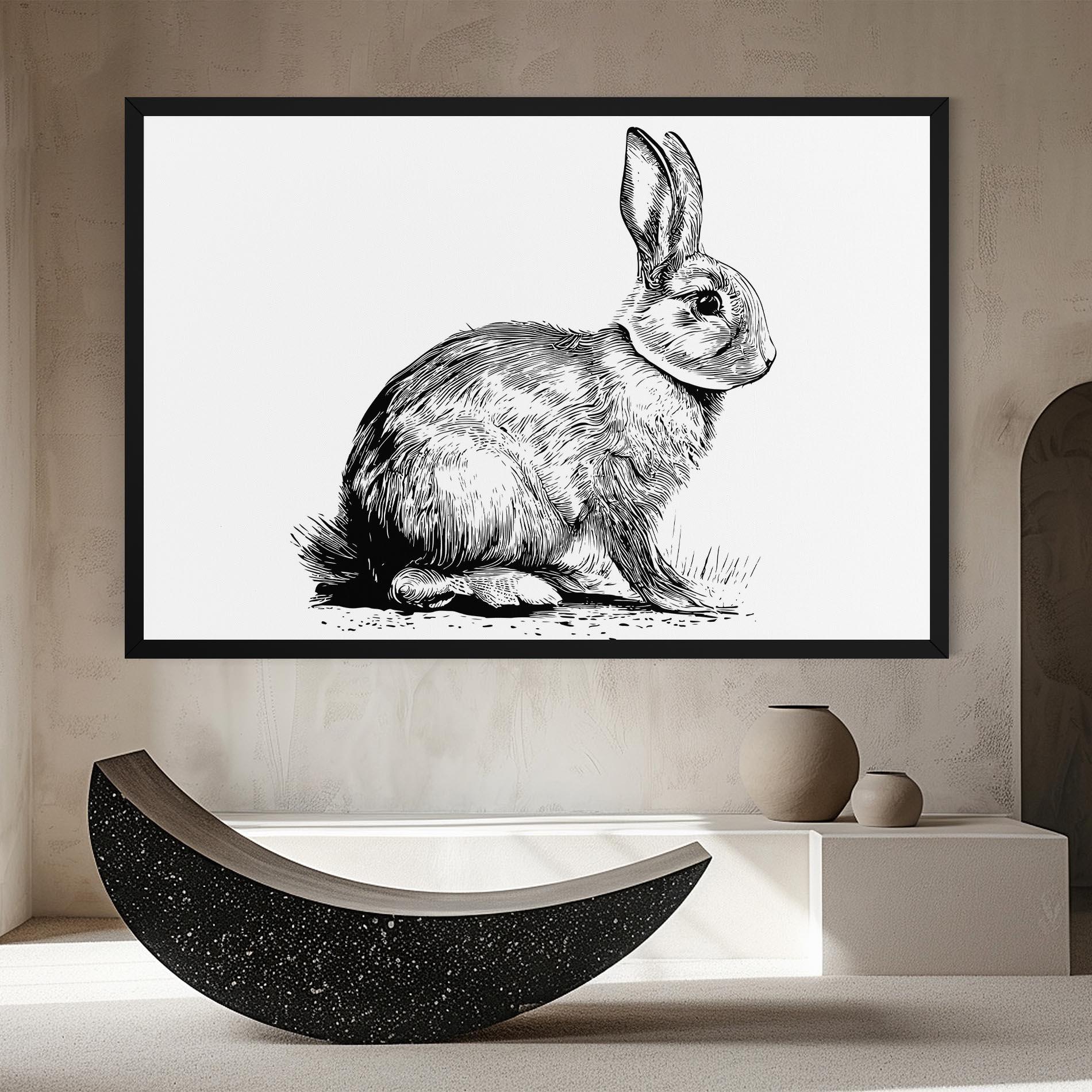 Vászonkép Bunny Black Lines mockup 8