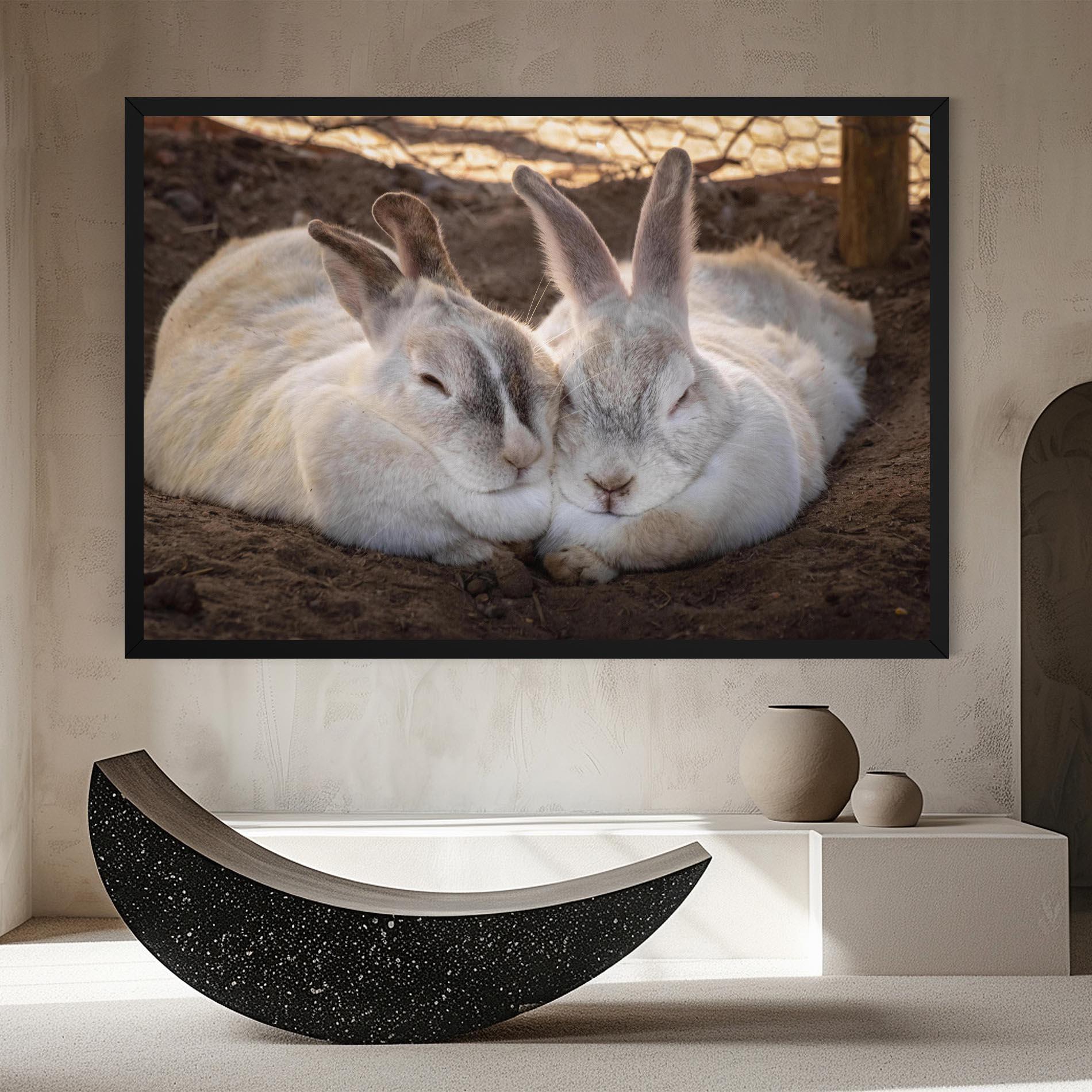 Vászonkép Light Grey Bunny Sleeping mockup 8