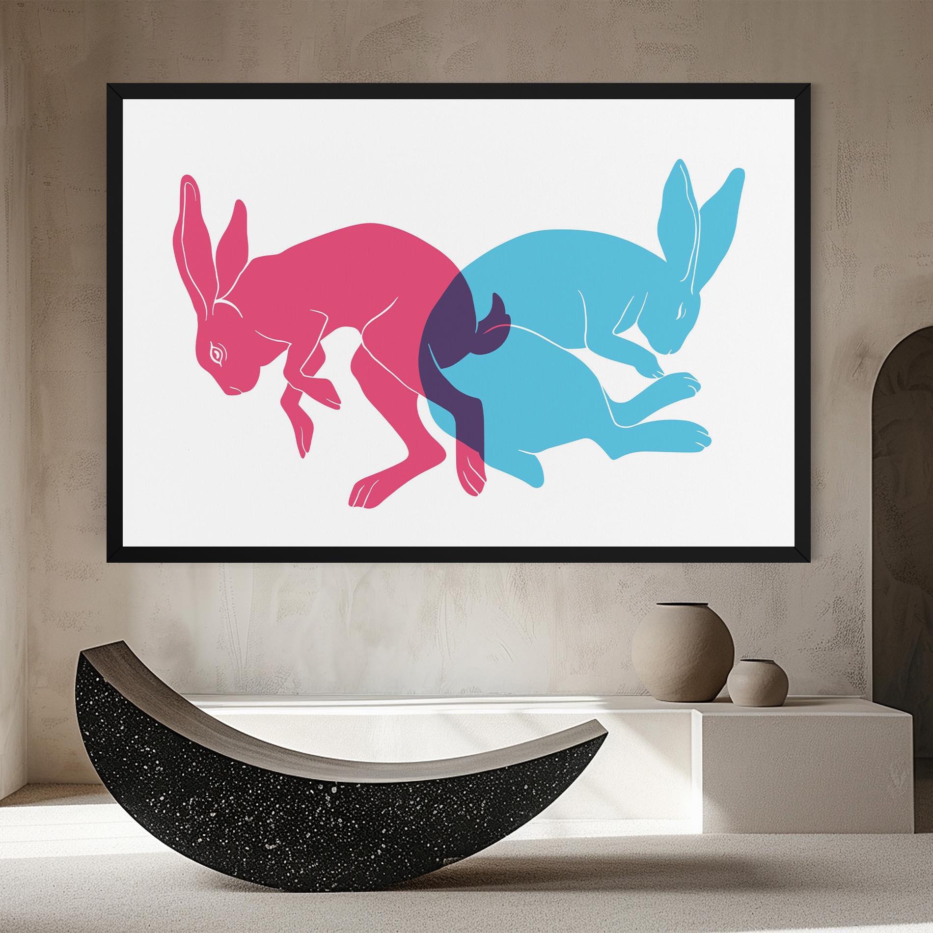 Vászonkép Rabbits Riso mockup 8
