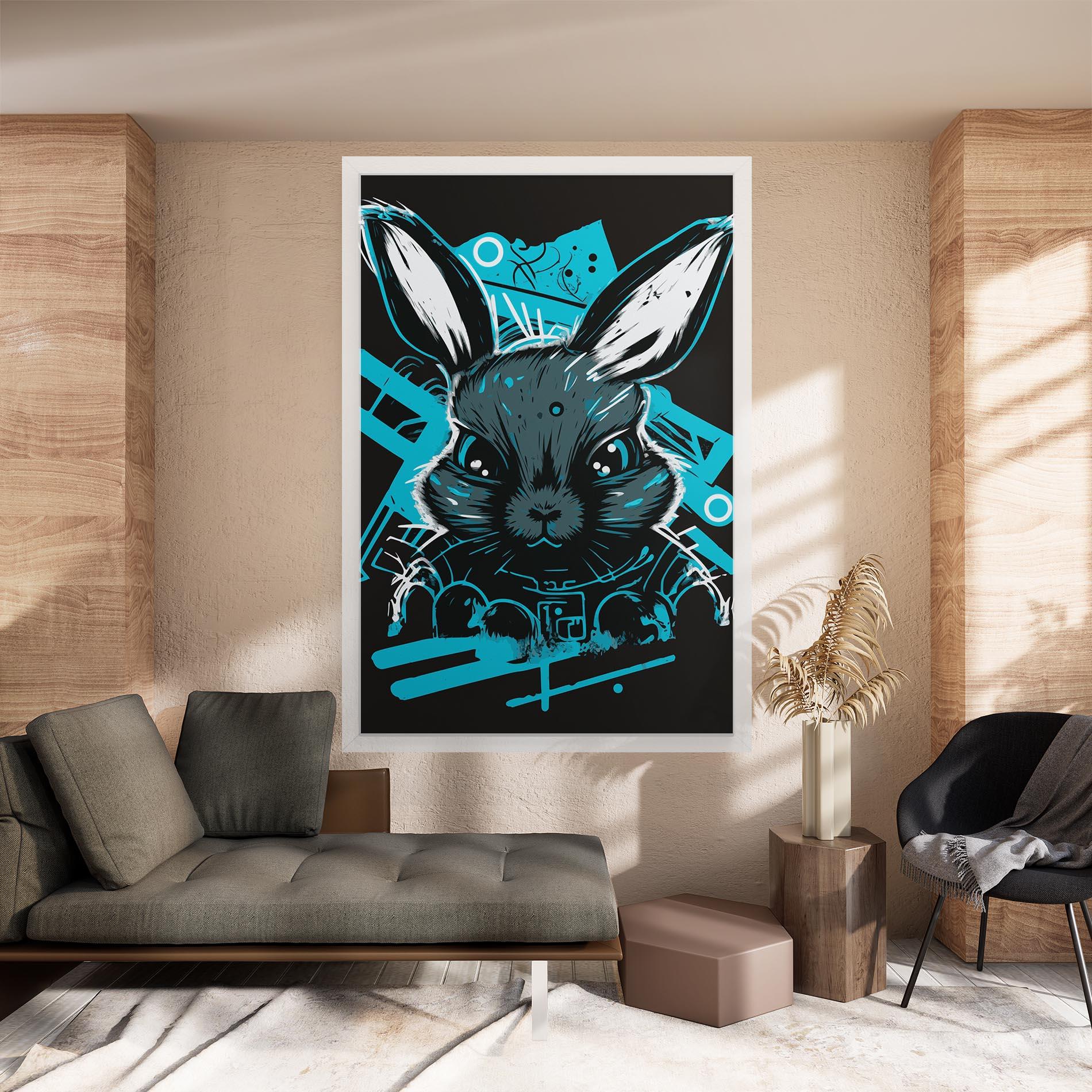 Vászonkép Grey Blue Bunny mockup 8