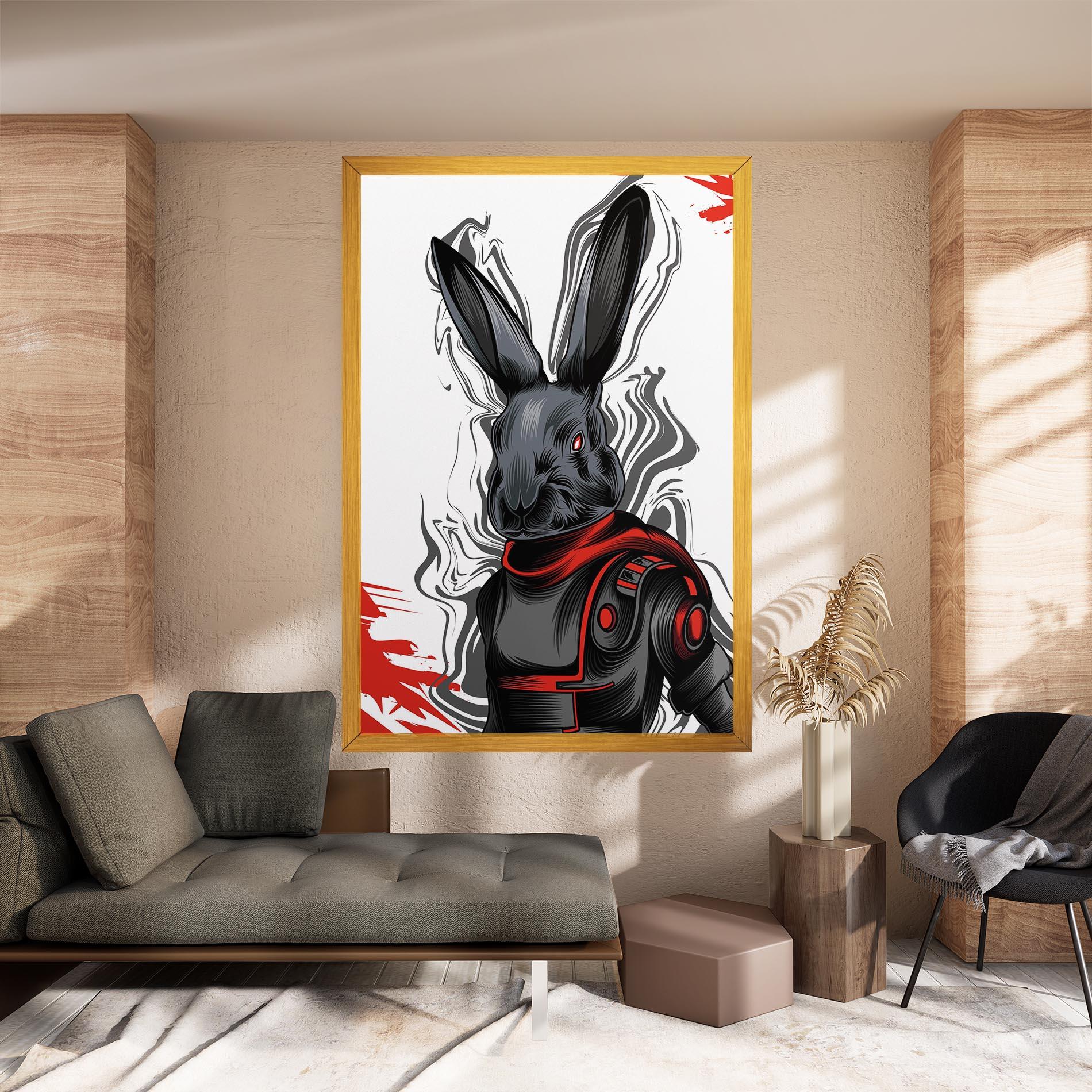 Vászonkép Cyborg Red Bunny mockup 8