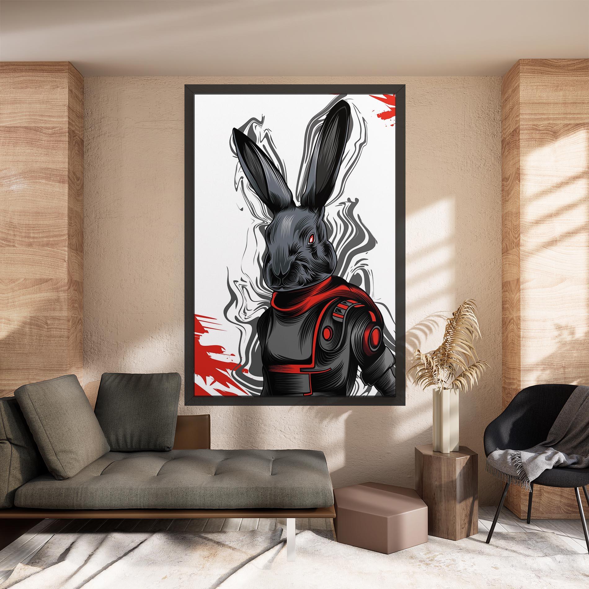 Vászonkép Cyborg Red Bunny mockup 8