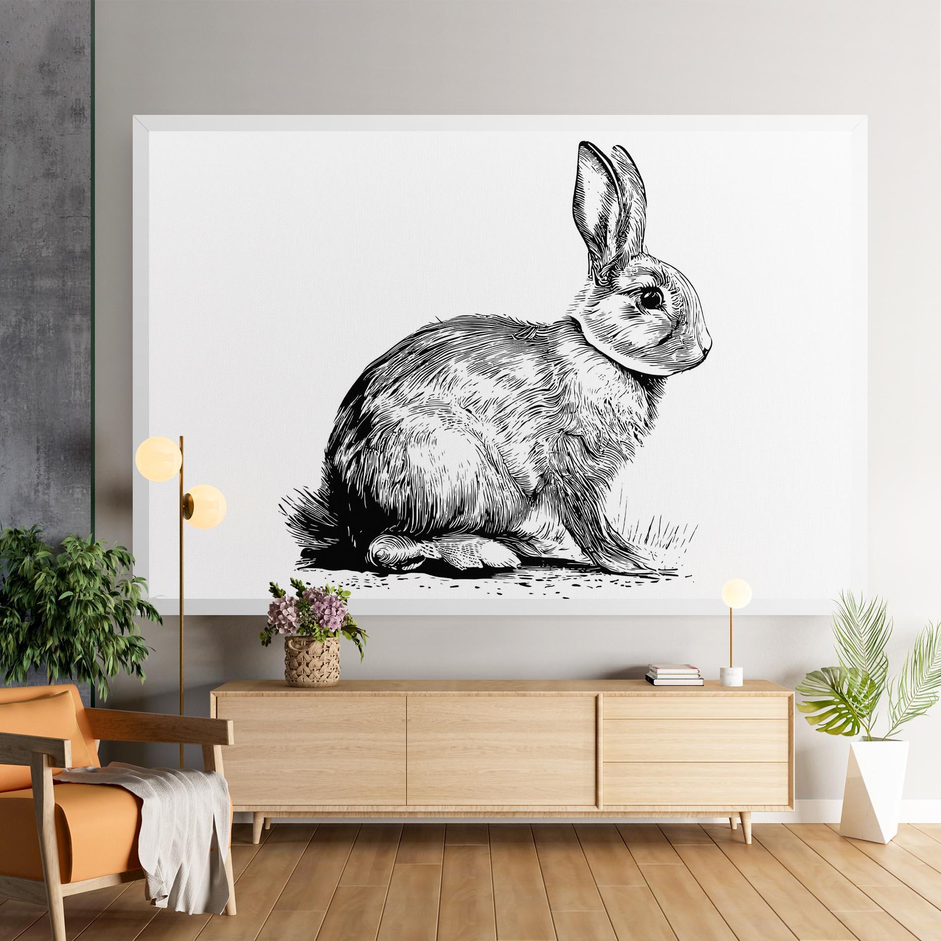 Vászonkép Bunny Black Lines mockup 9