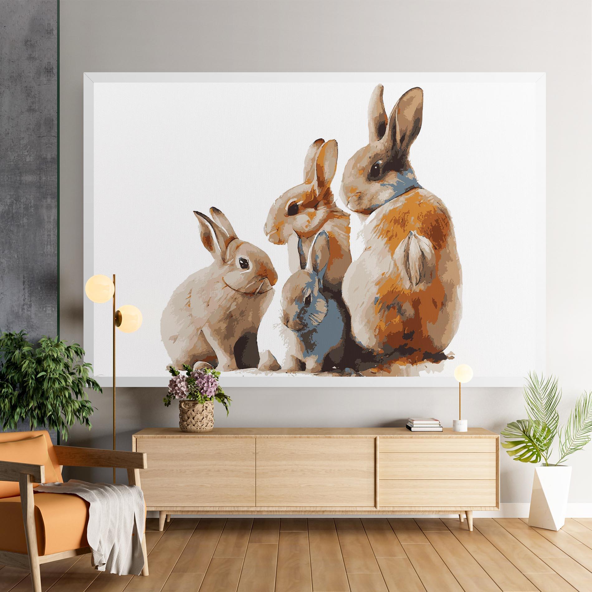 Vászonkép Bunny Family mockup 9