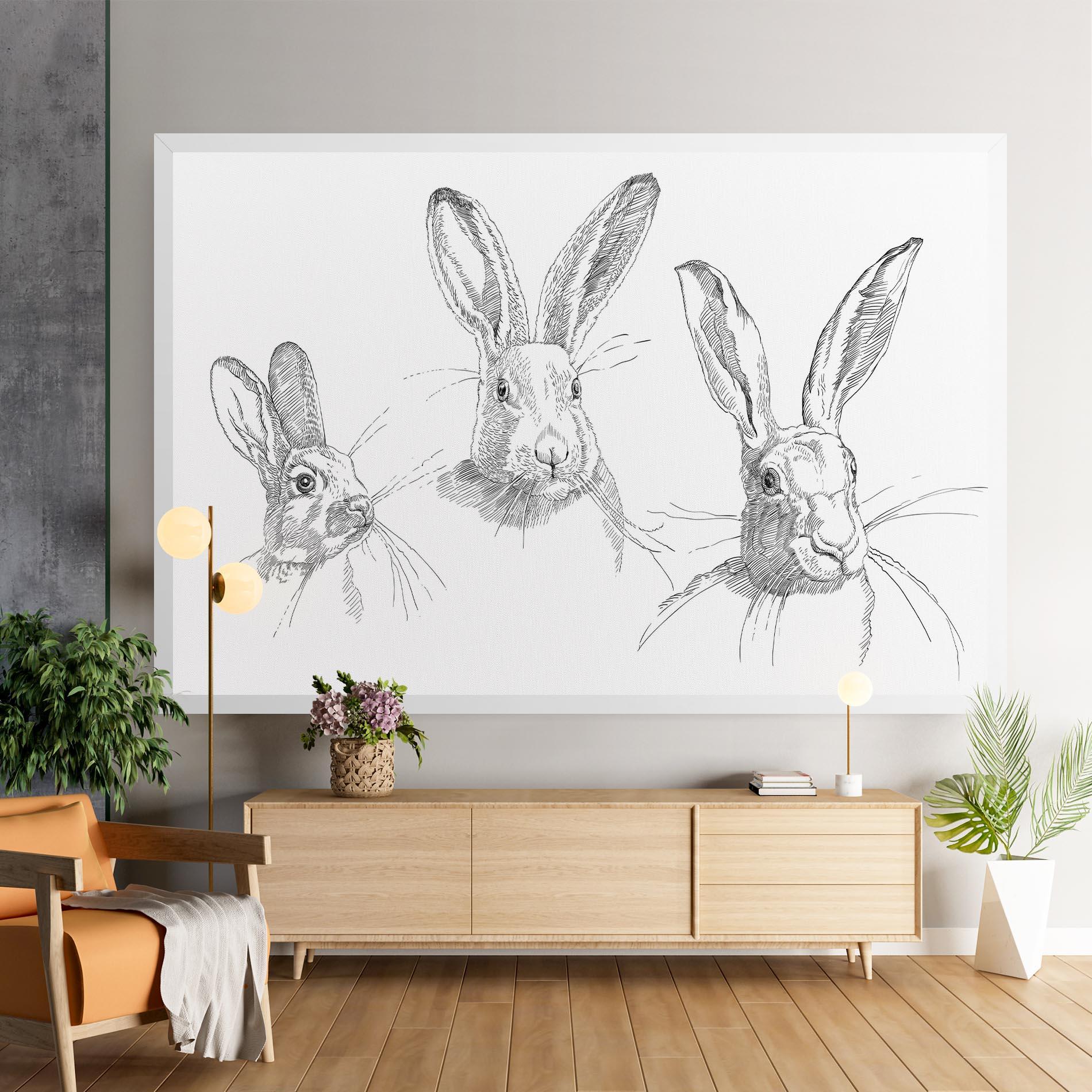 Vászonkép Hand Drawn Bunny mockup 9