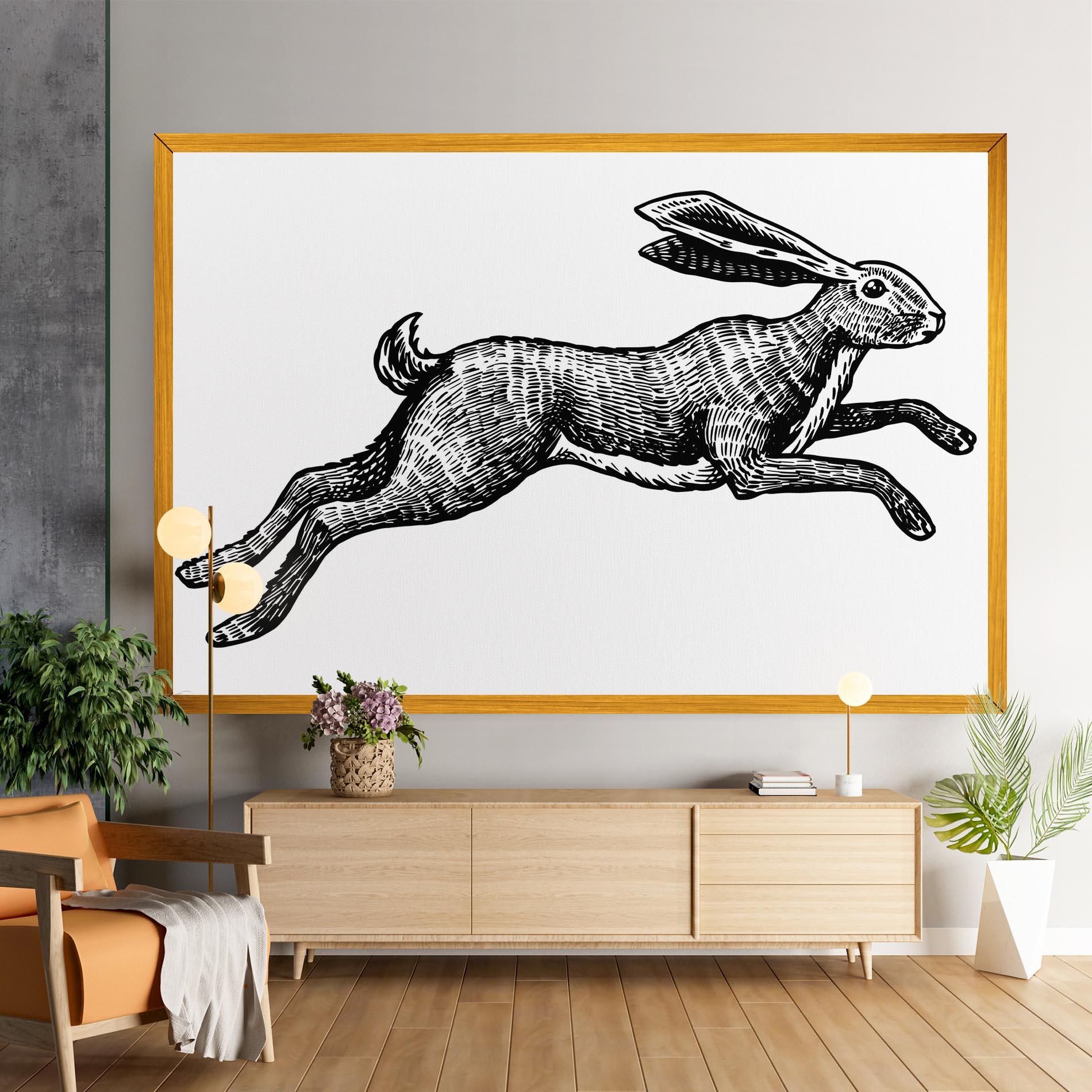 Vászonkép Black Line Bunny mockup 9