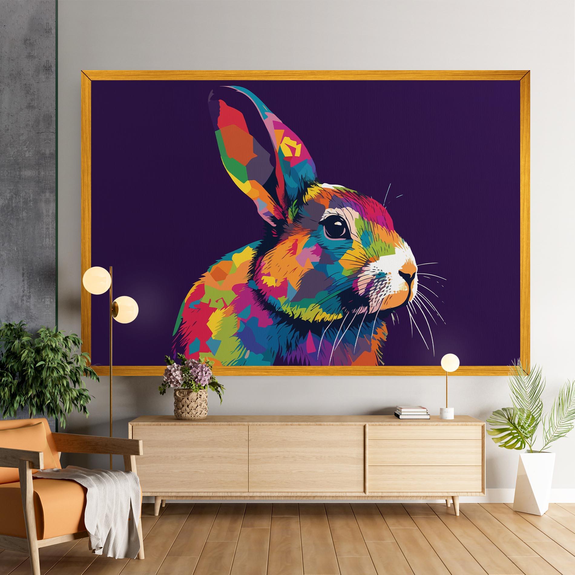 Vászonkép Bunny On Purple mockup 9