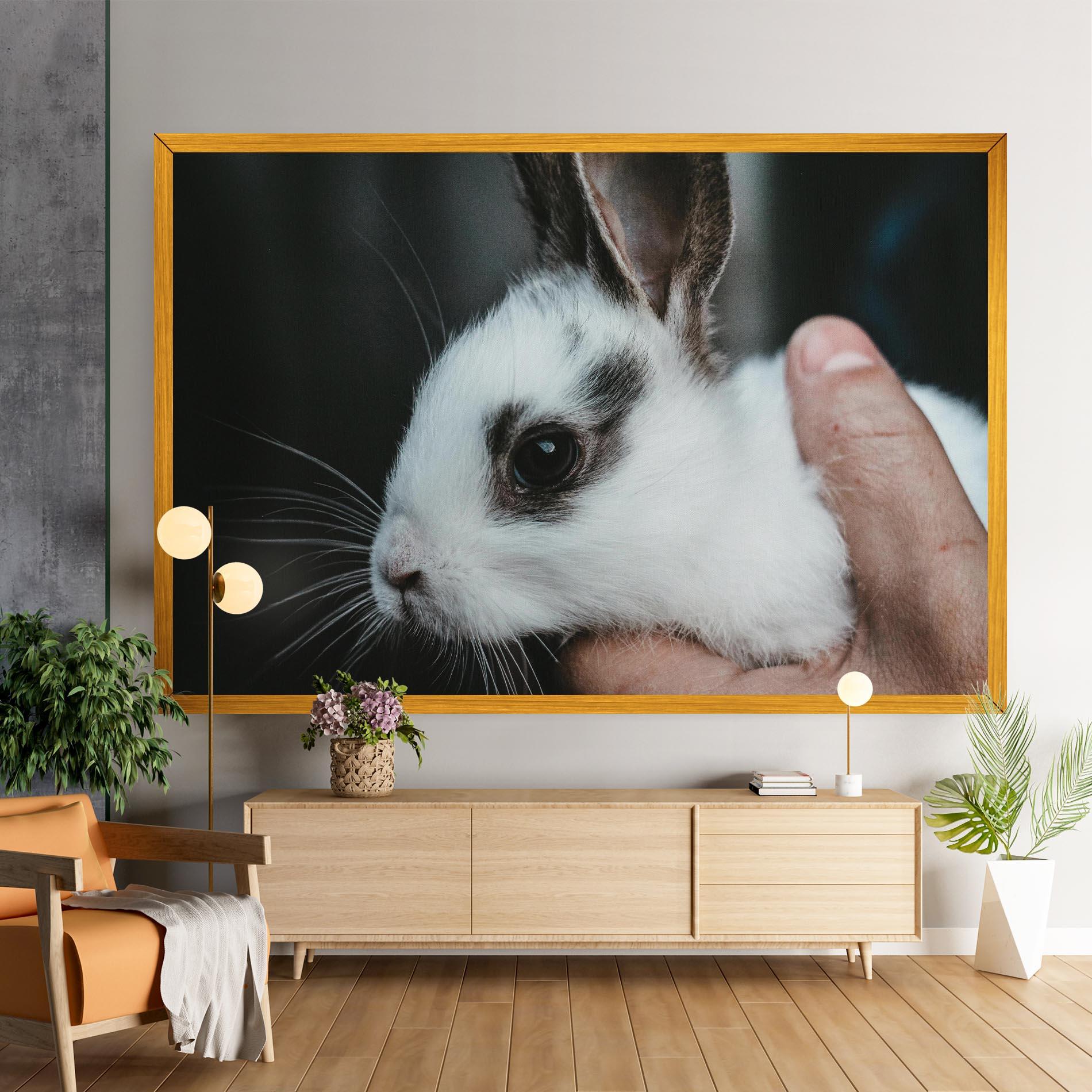 Vászonkép Holding Cute Bunny mockup 9