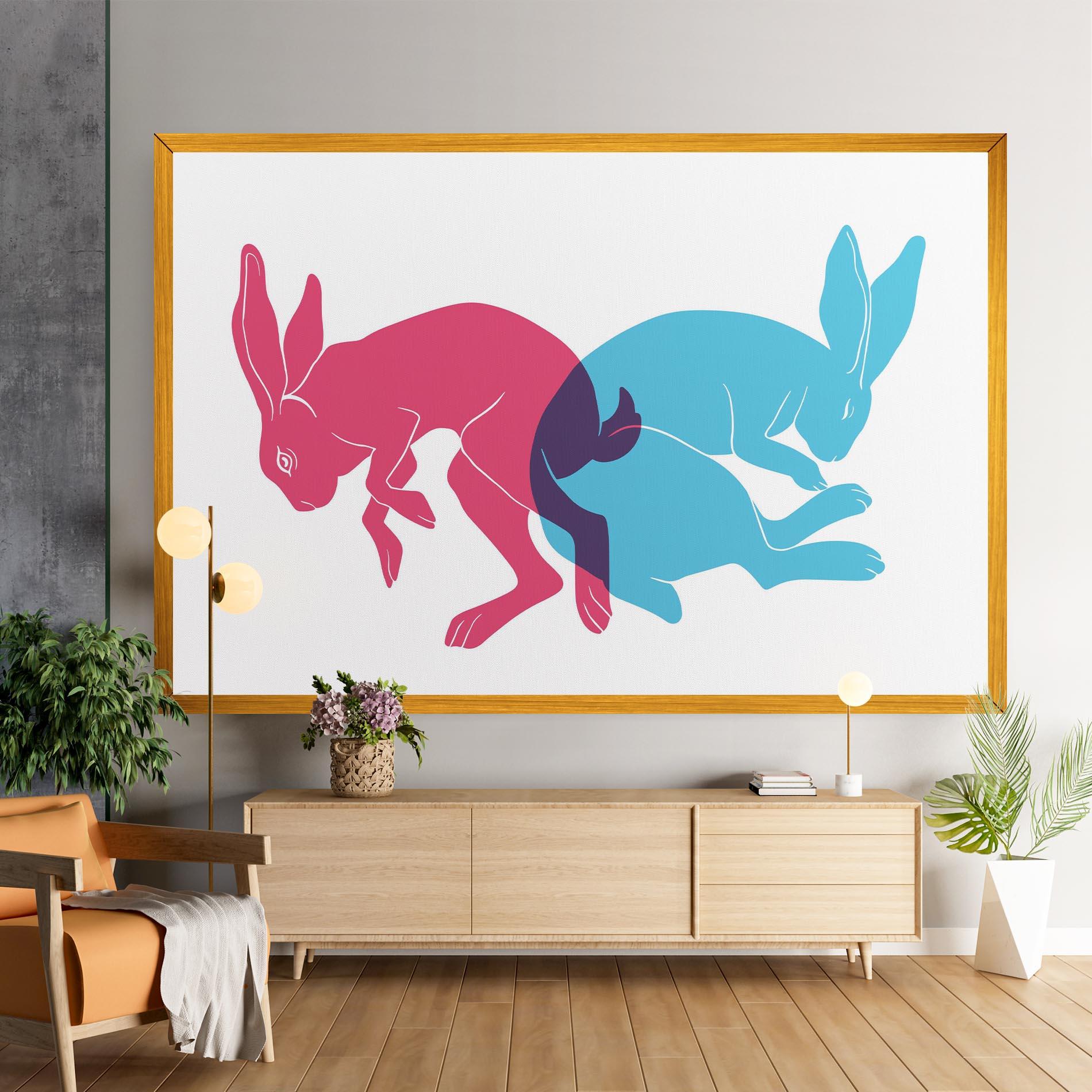Vászonkép Rabbits Riso mockup 9