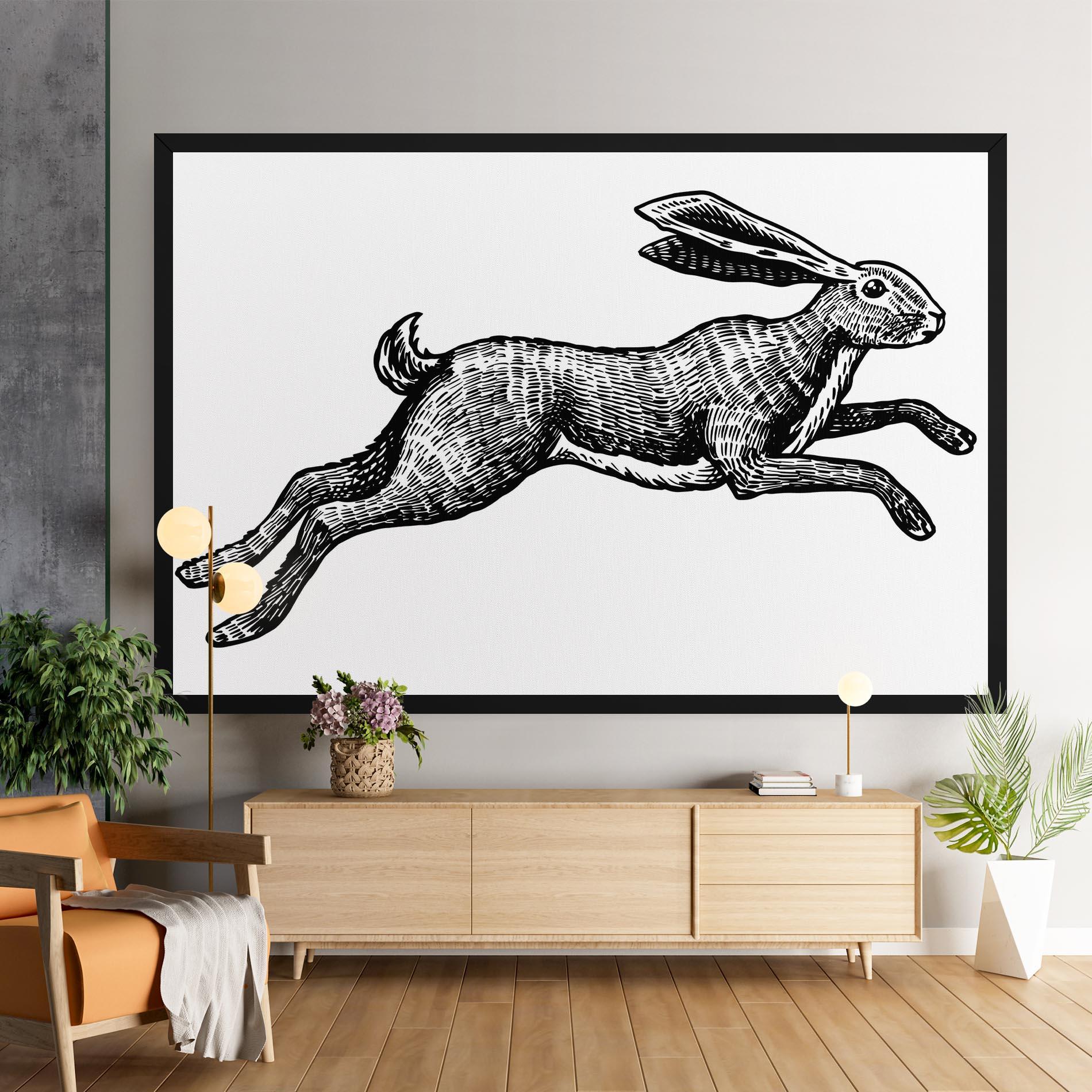 Vászonkép Black Line Bunny mockup 9