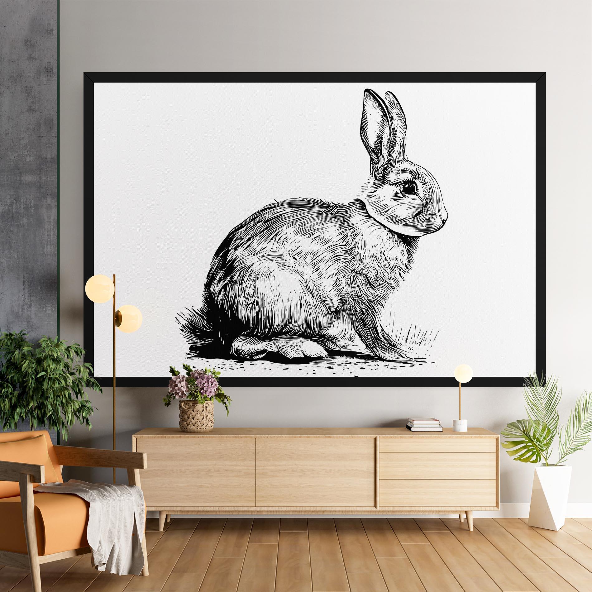 Vászonkép Bunny Black Lines mockup 9