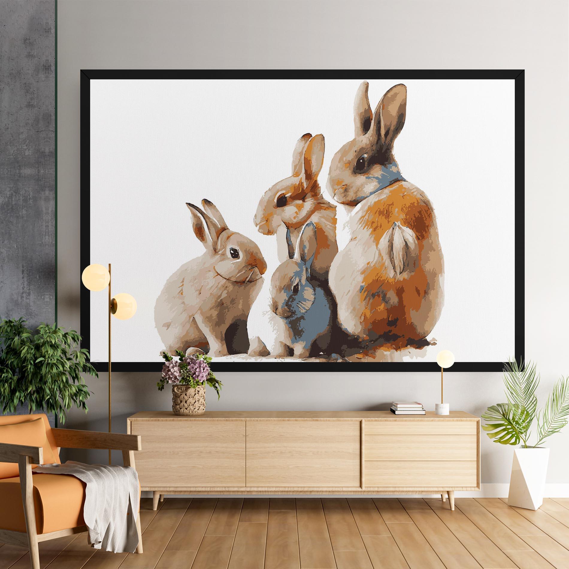 Vászonkép Bunny Family mockup 9