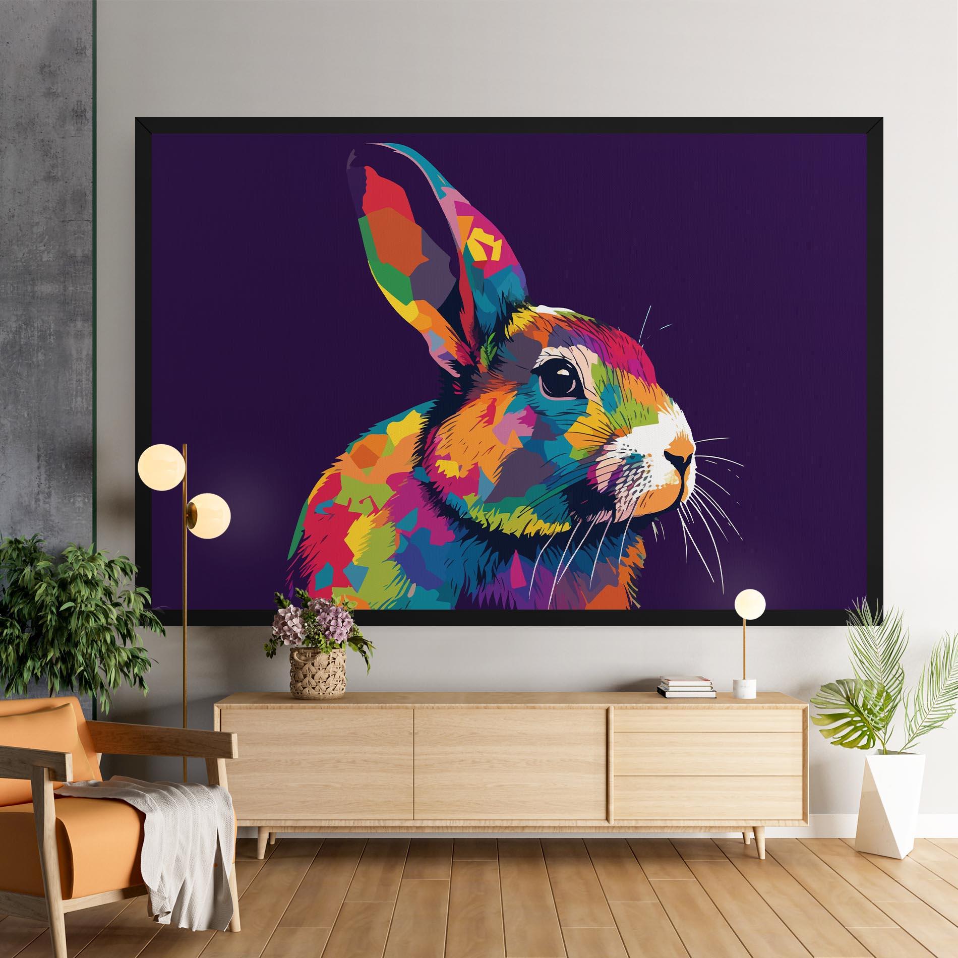 Vászonkép Bunny On Purple mockup 9