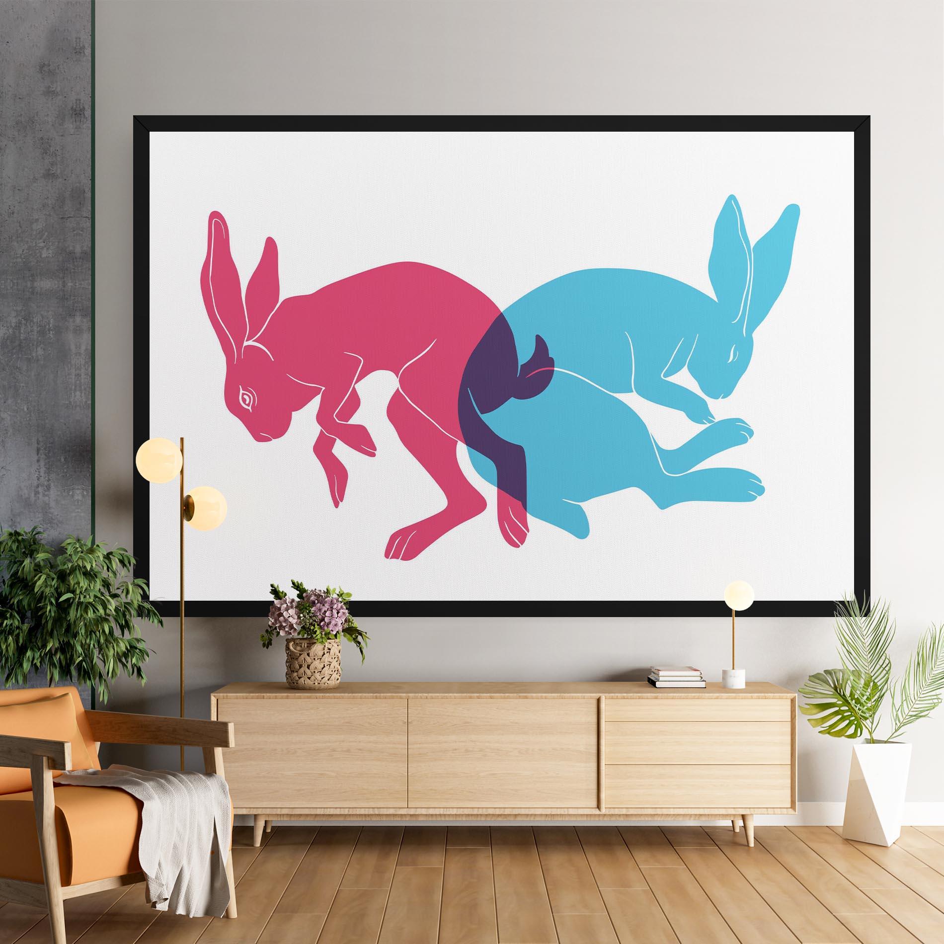 Vászonkép Rabbits Riso mockup 9