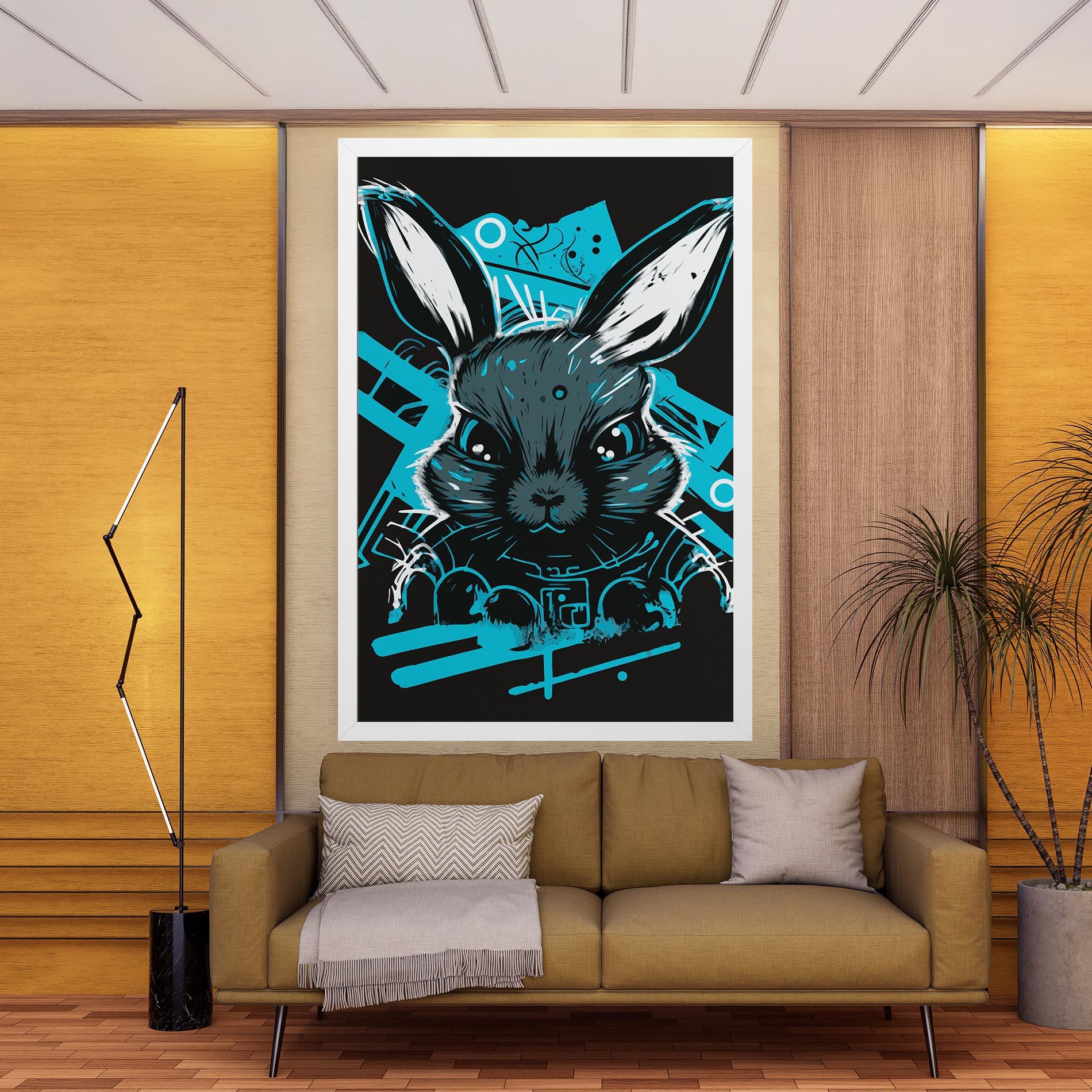 Vászonkép Grey Blue Bunny mockup 9