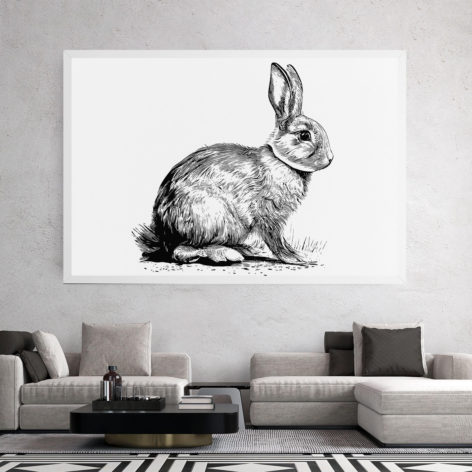 Vászonkép Bunny Black Lines mockup 2
