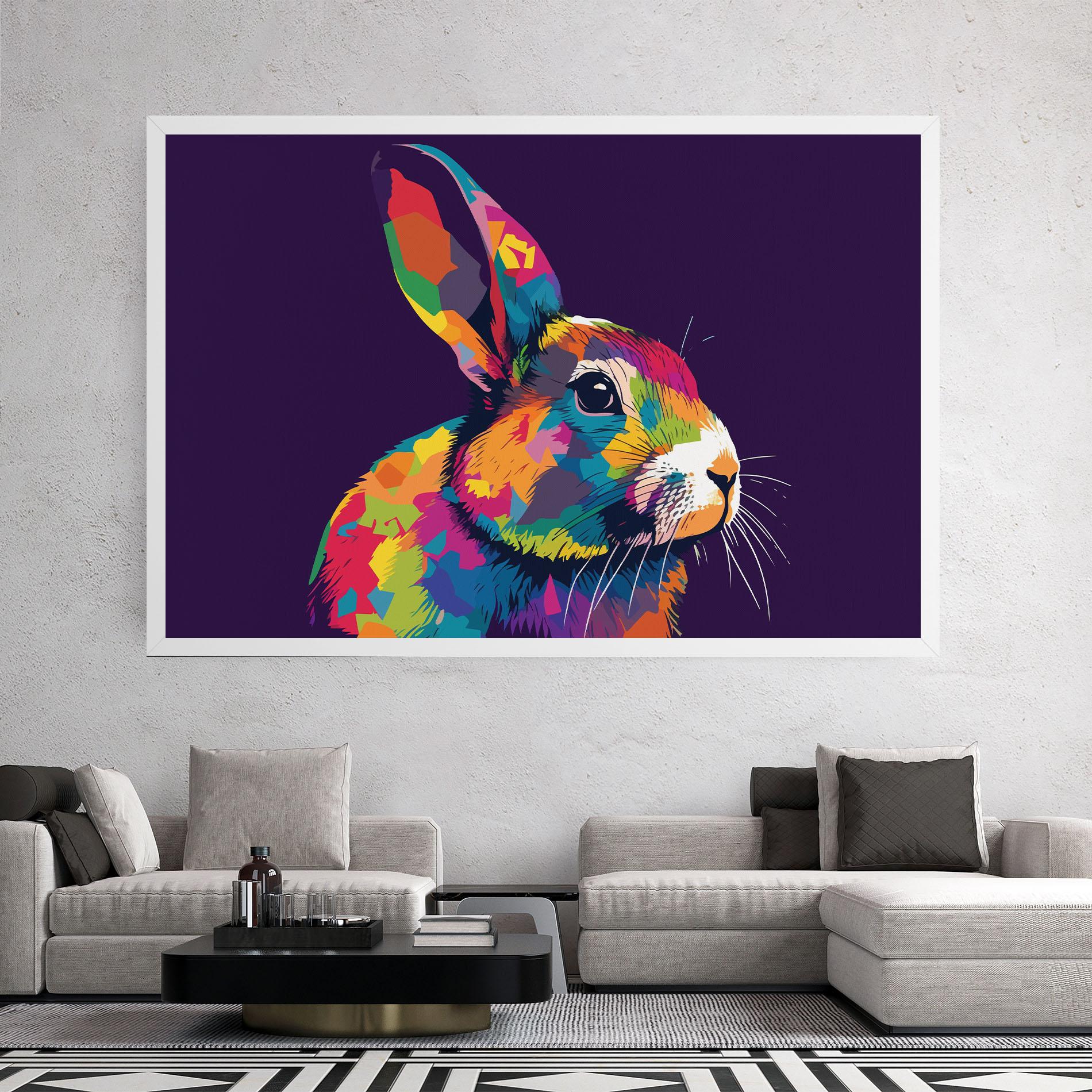 Vászonkép Bunny On Purple mockup 2
