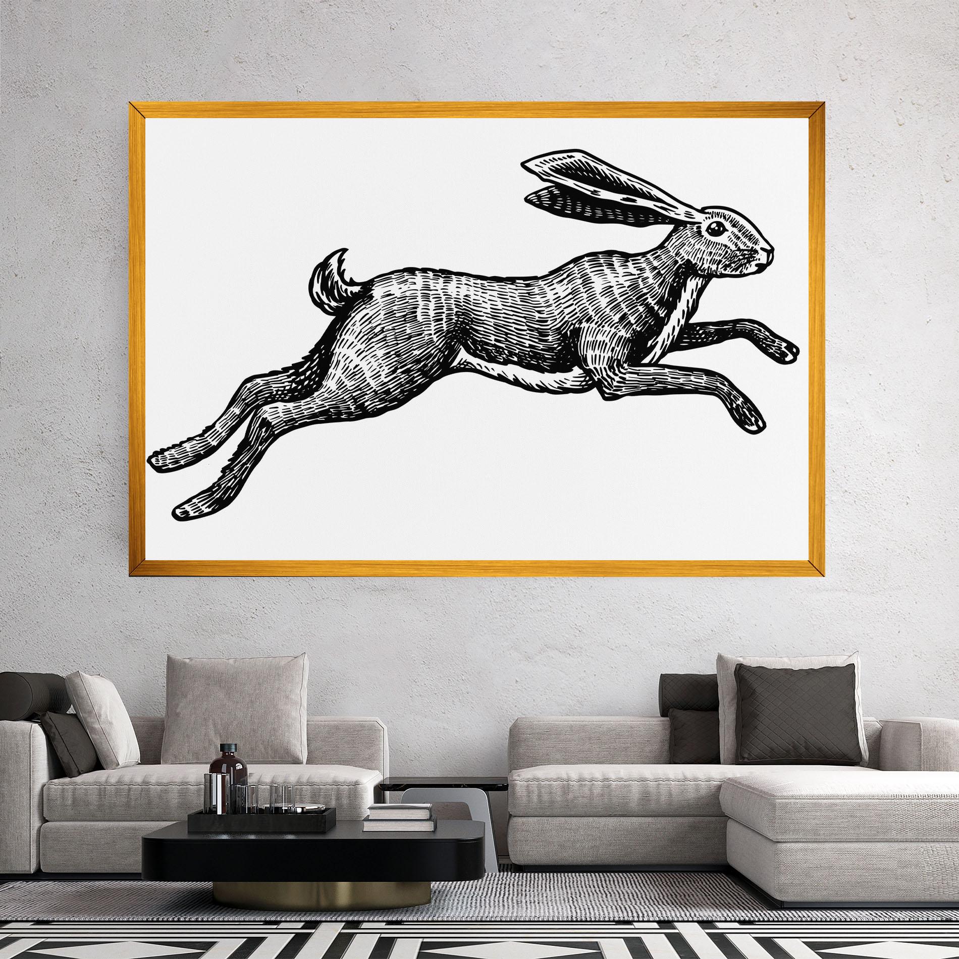 Vászonkép Black Line Bunny mockup 2