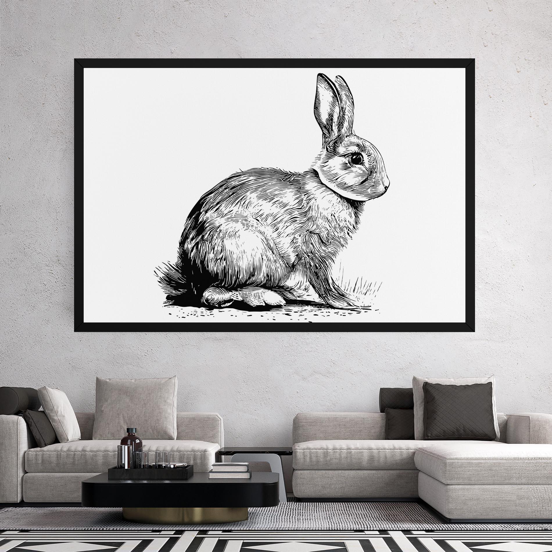 Vászonkép Bunny Black Lines mockup 2
