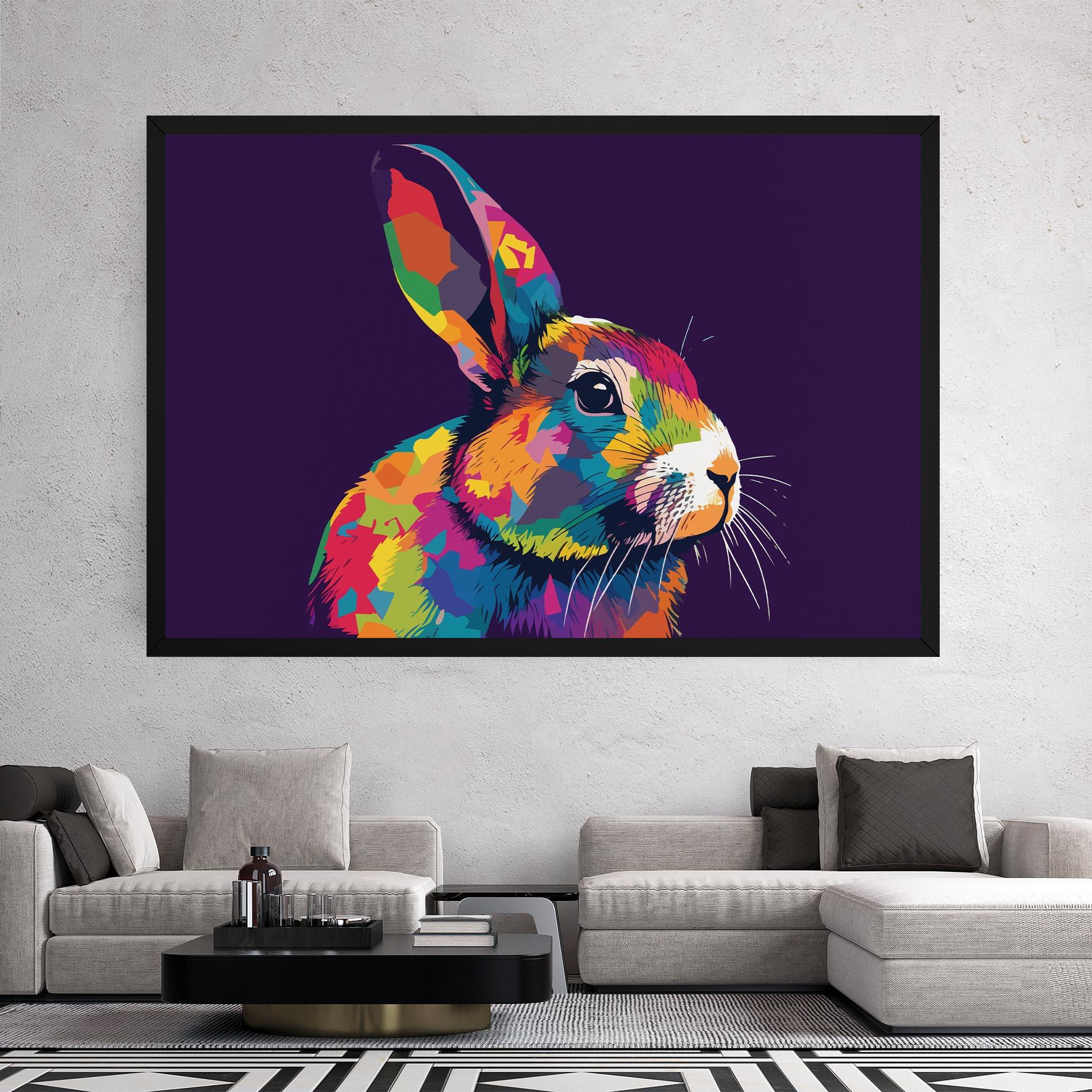 Vászonkép Bunny On Purple mockup 2