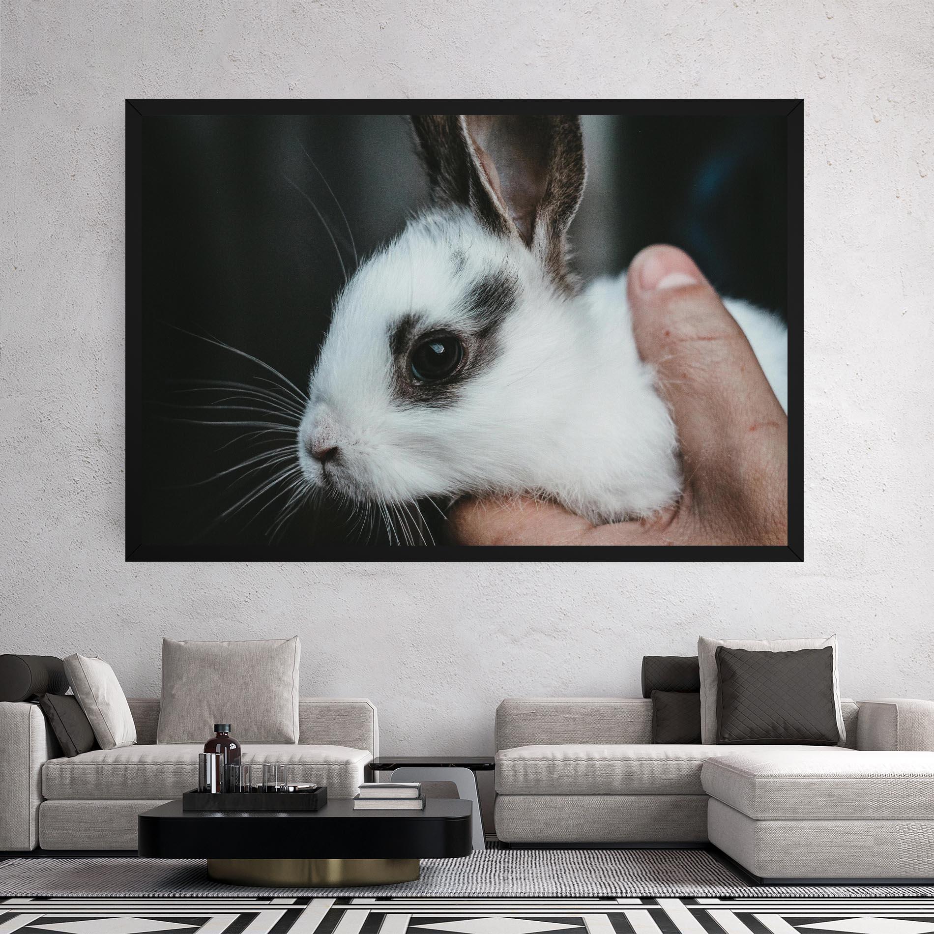 Vászonkép Holding Cute Bunny mockup 2