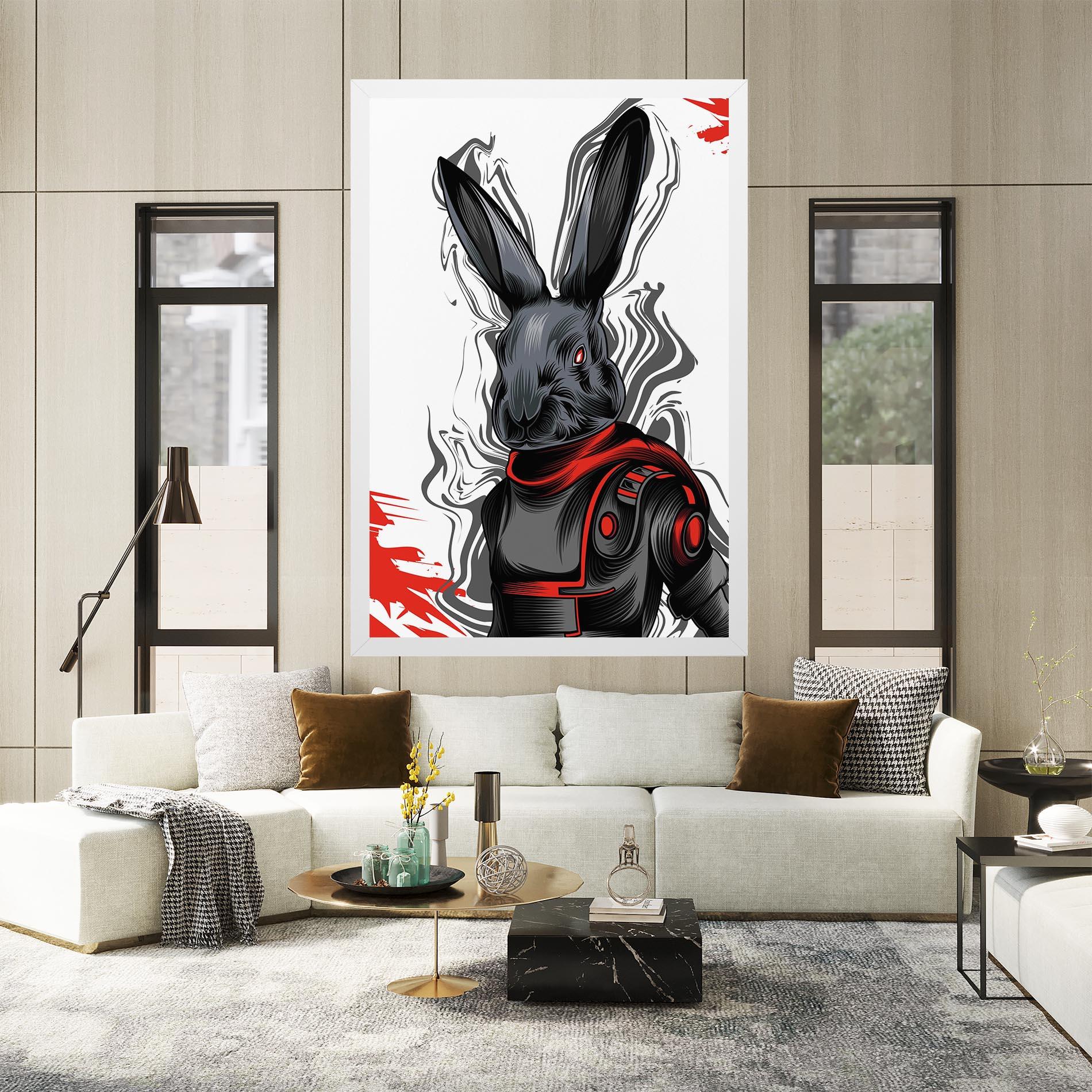 Vászonkép Cyborg Red Bunny mockup 2
