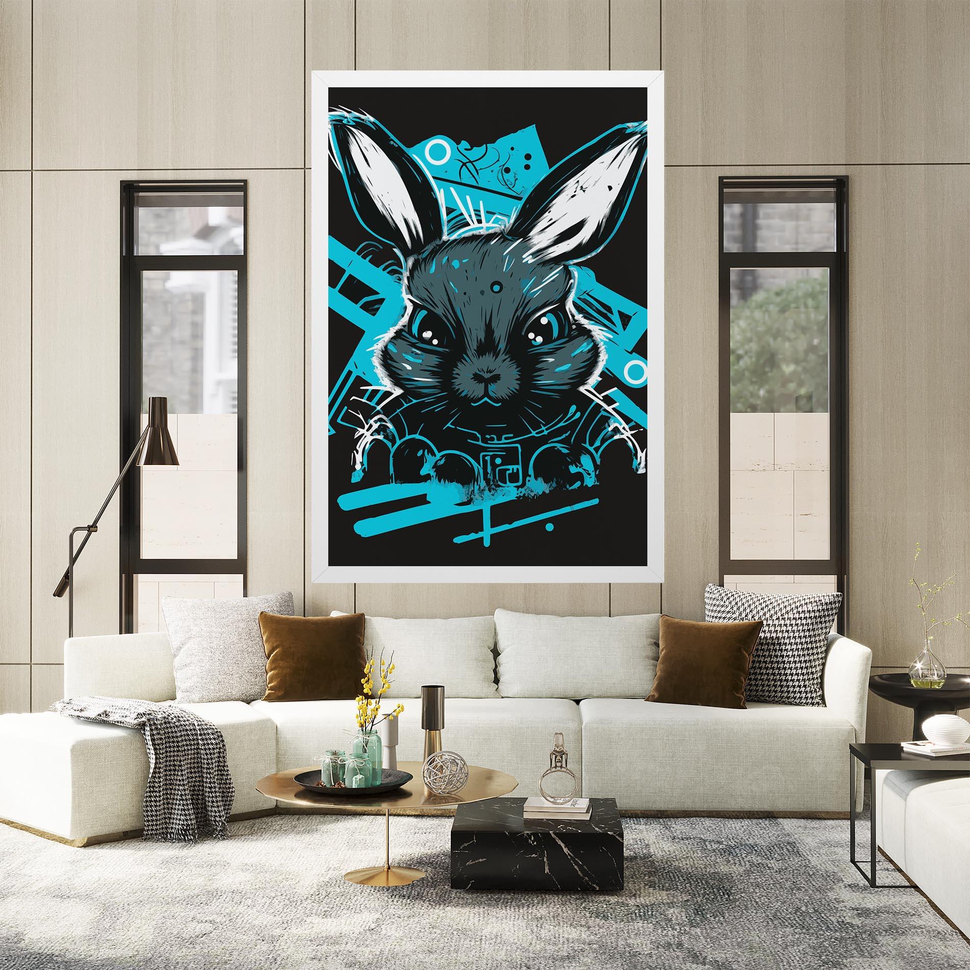 Vászonkép Grey Blue Bunny mockup 2