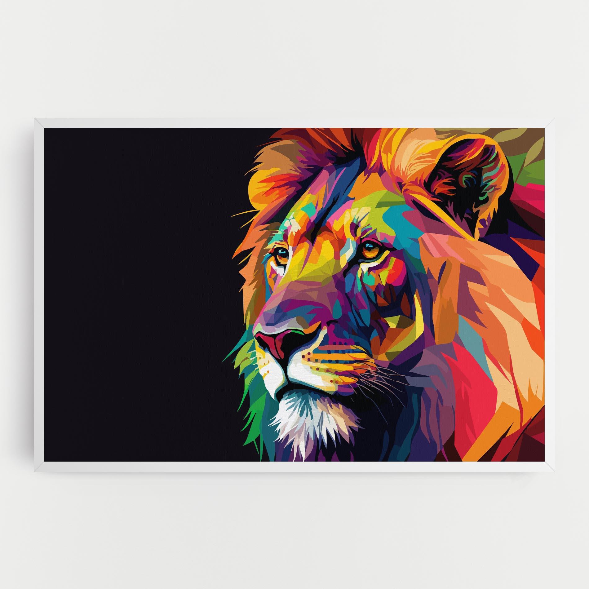 Vászonkép Colorful Lion mockup 0
