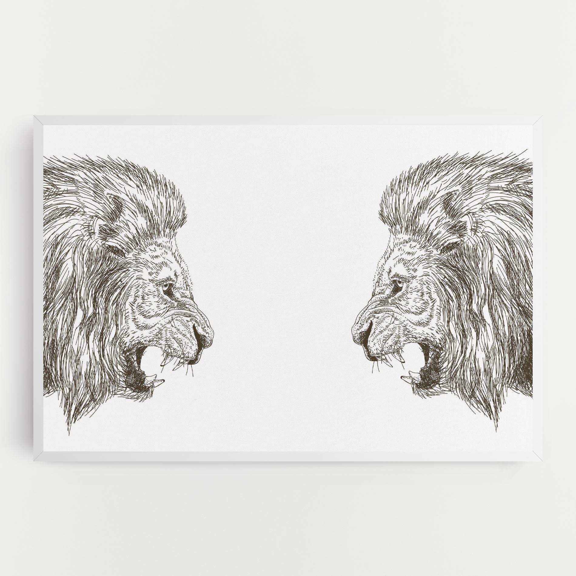 Vászonkép Lion For Text mockup 0