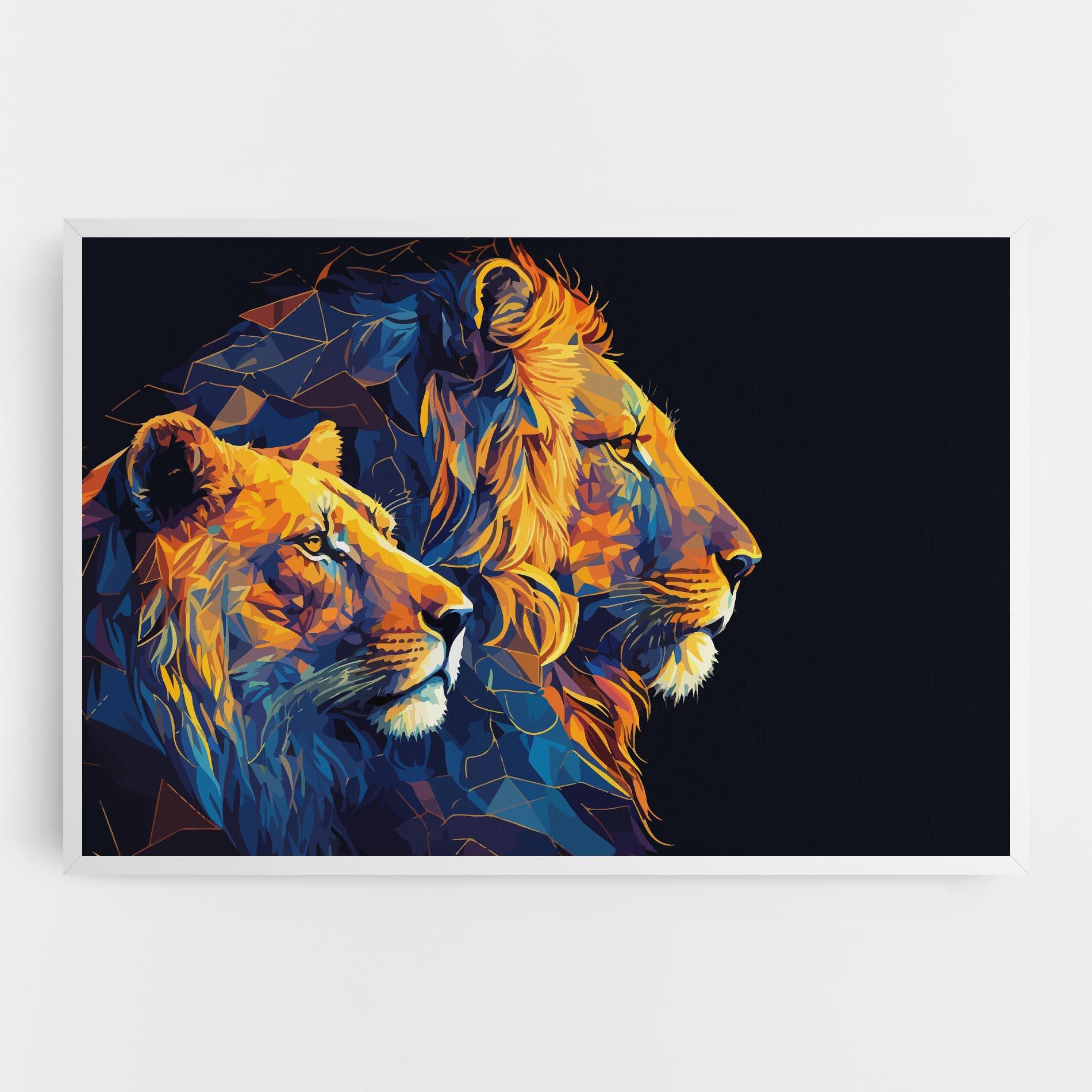 Vászonkép Orange Blue Lion mockup 0