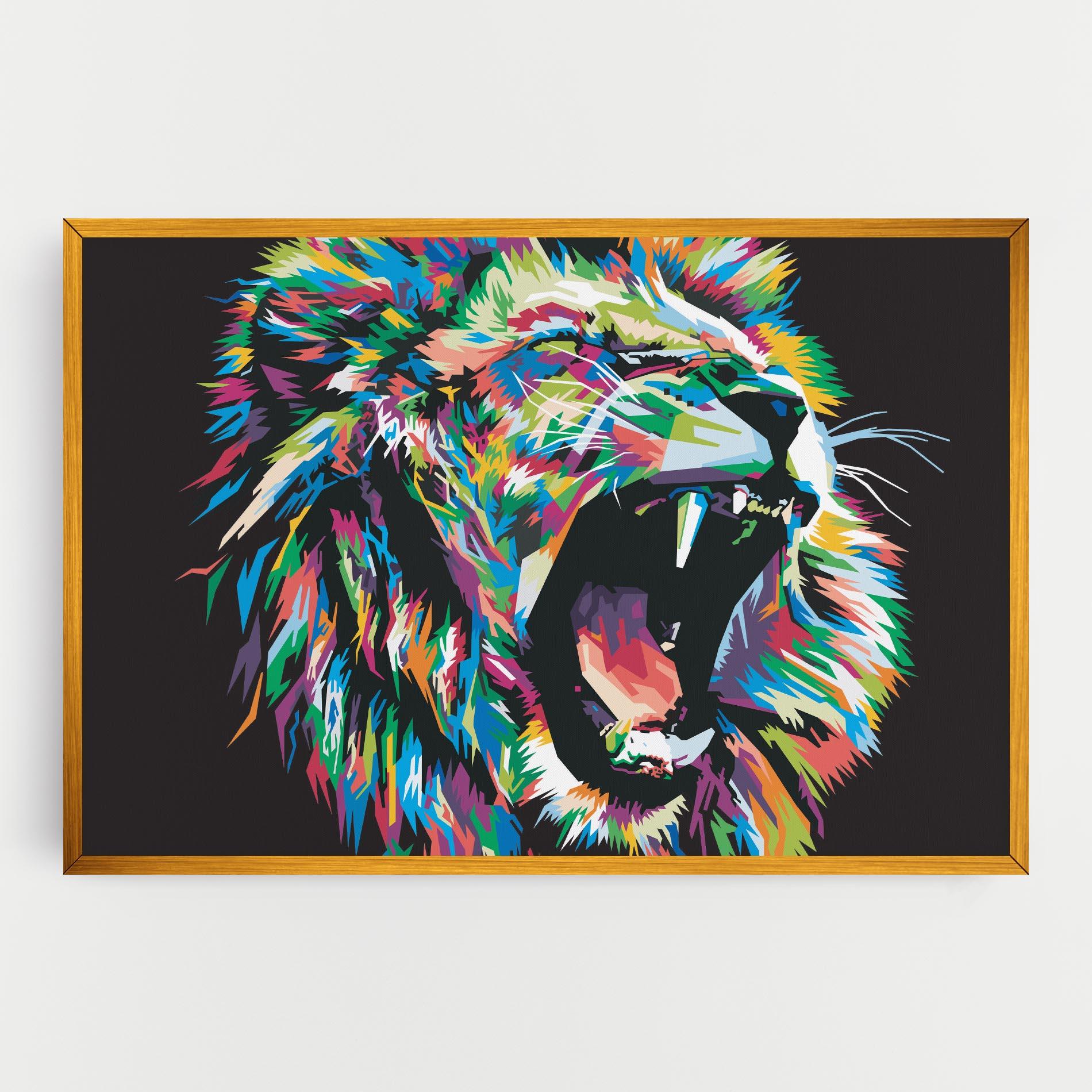 Vászonkép Green Blue Lion mockup 0