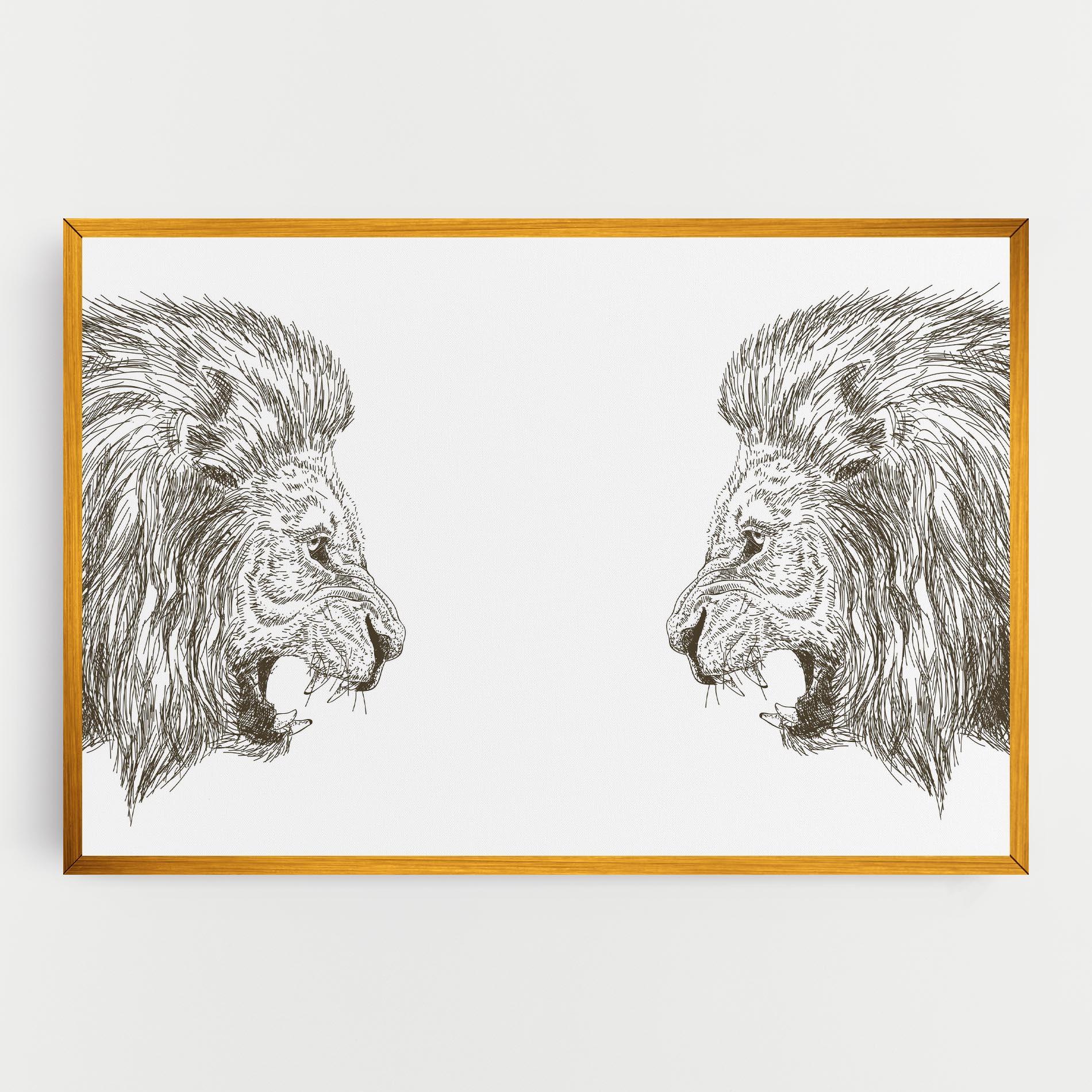 Vászonkép Lion For Text mockup 0
