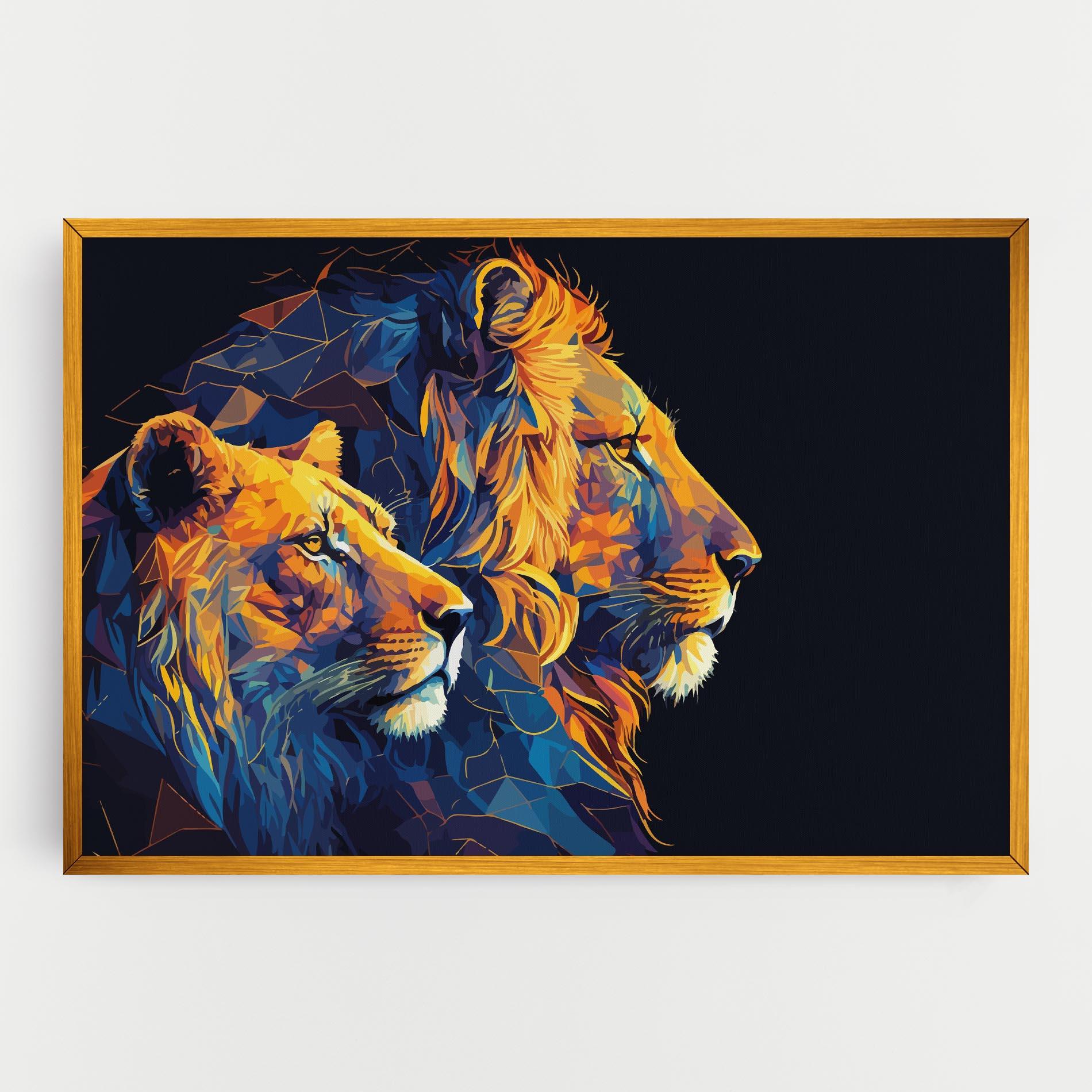 Vászonkép Orange Blue Lion mockup 0