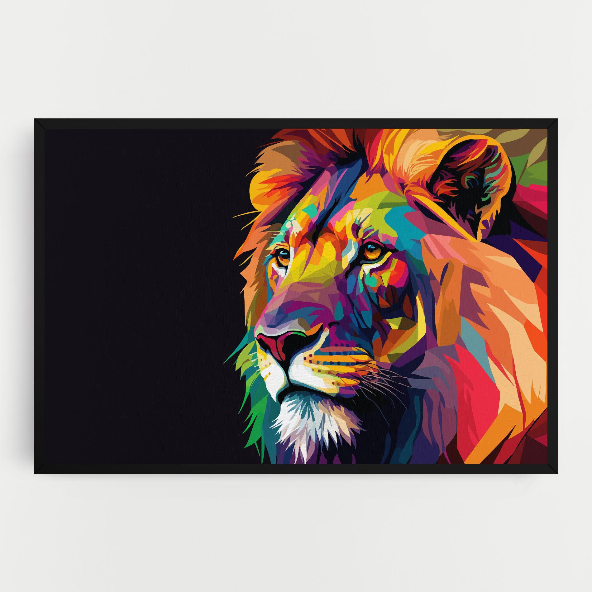 Vászonkép Colorful Lion mockup 0