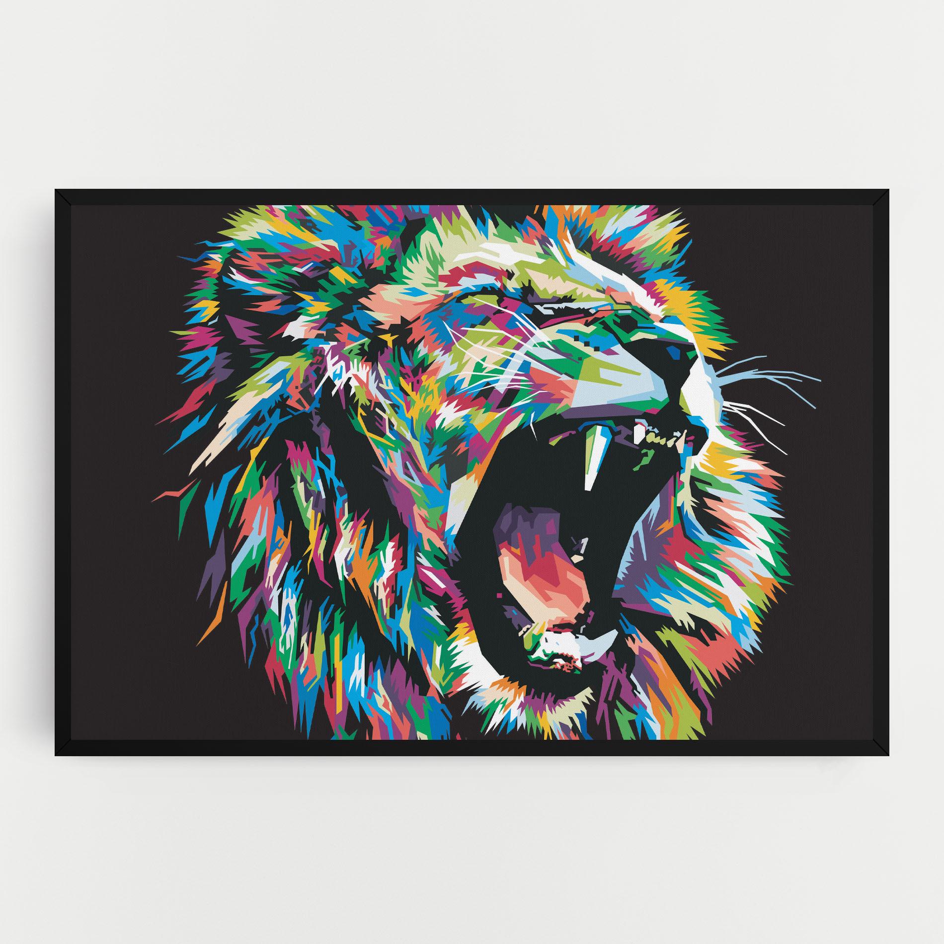 Vászonkép Green Blue Lion mockup 0